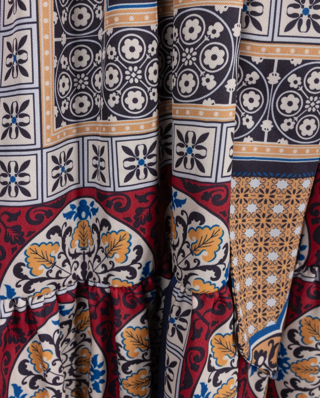 Abstract Printed Waisted Dress - Image 2