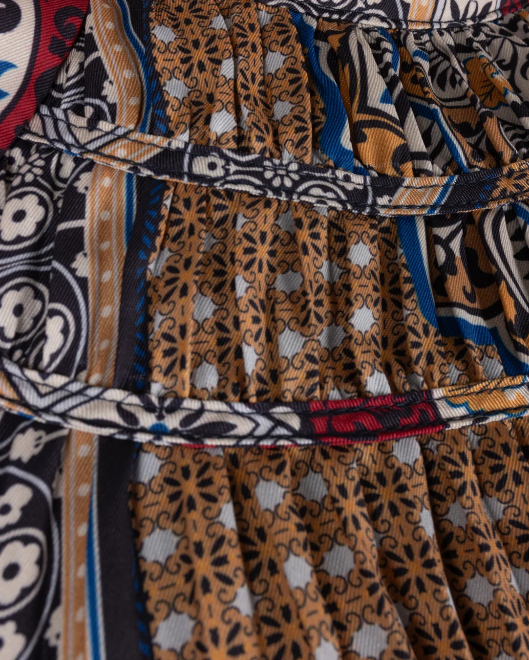 Abstract Printed Waisted Dress - Image 3