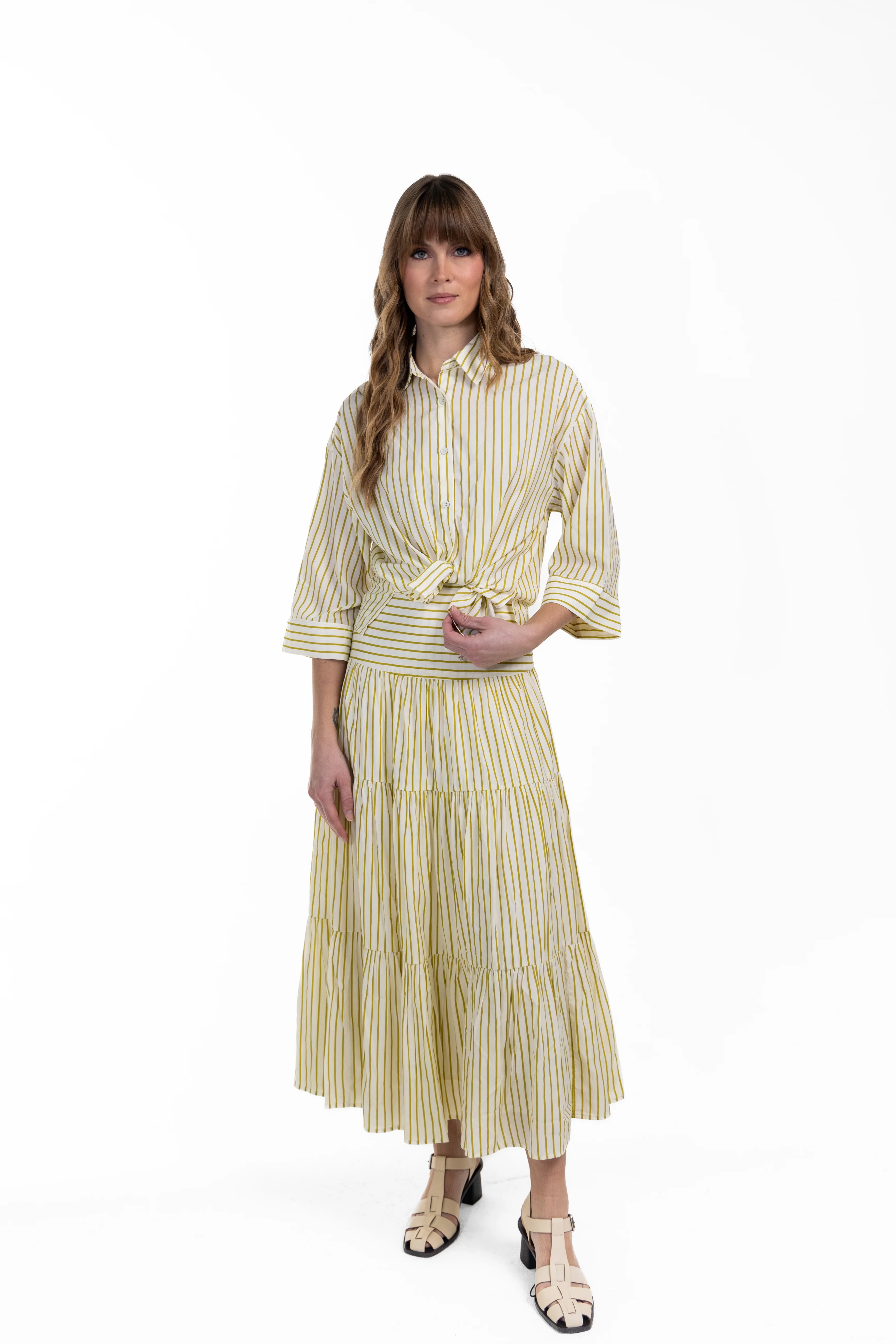Addie Stripe Poplin Maxi Skirt - Image 4