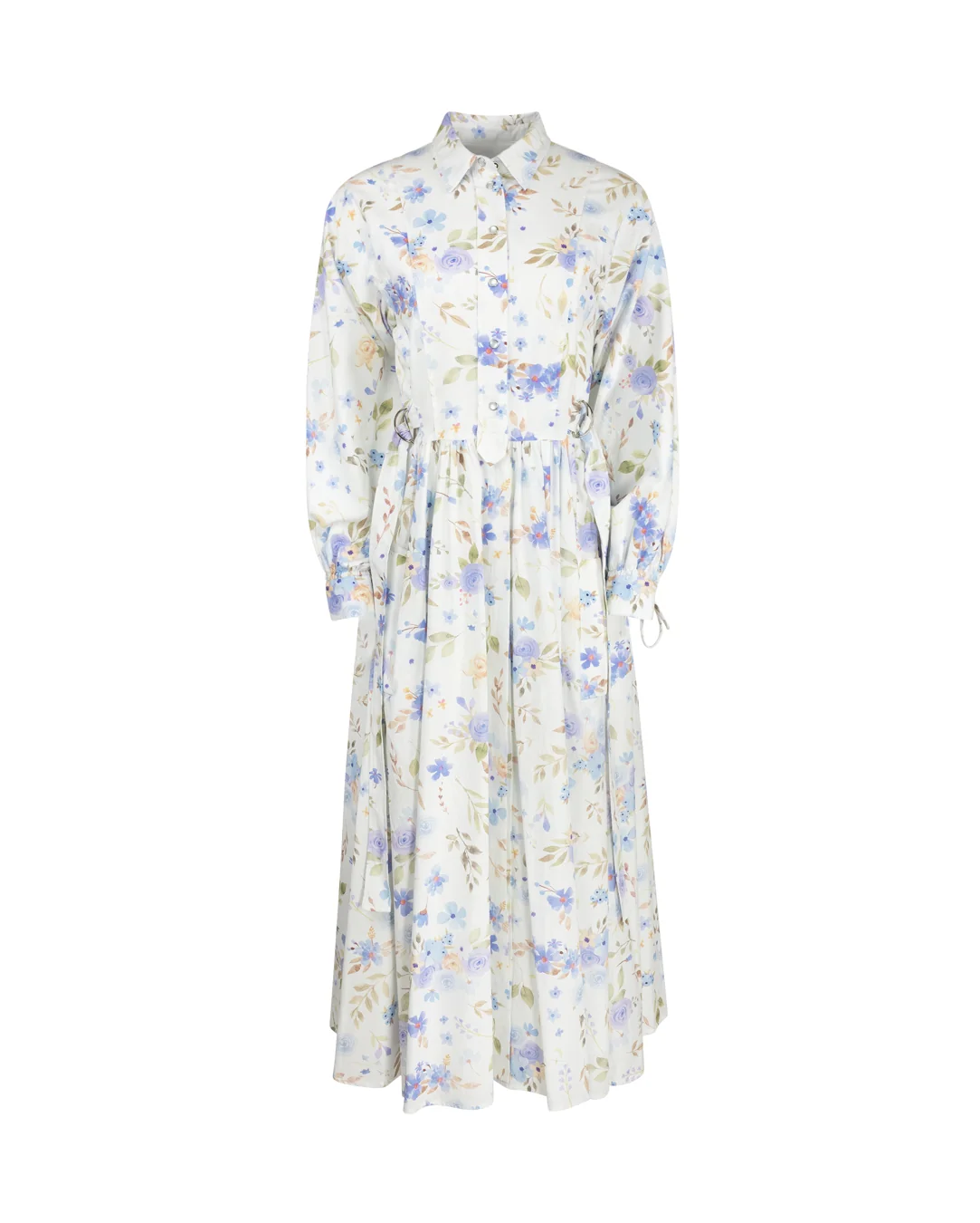 Belted Blouse Maxi Dress