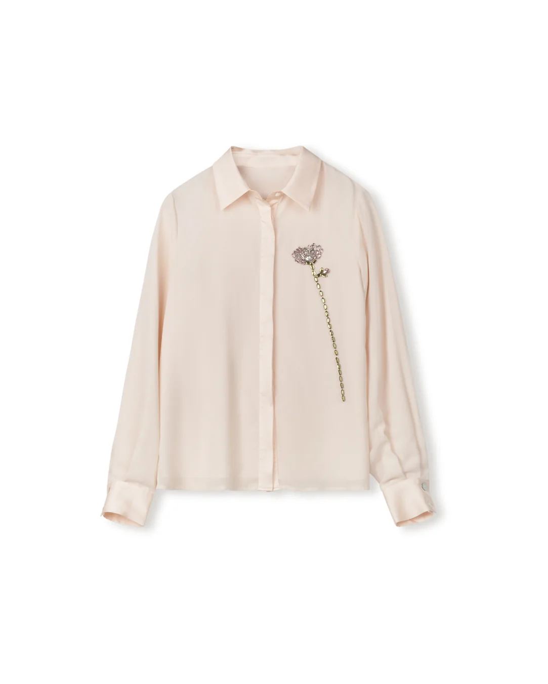 Brindle Sheer Beaded Flower Blouse
