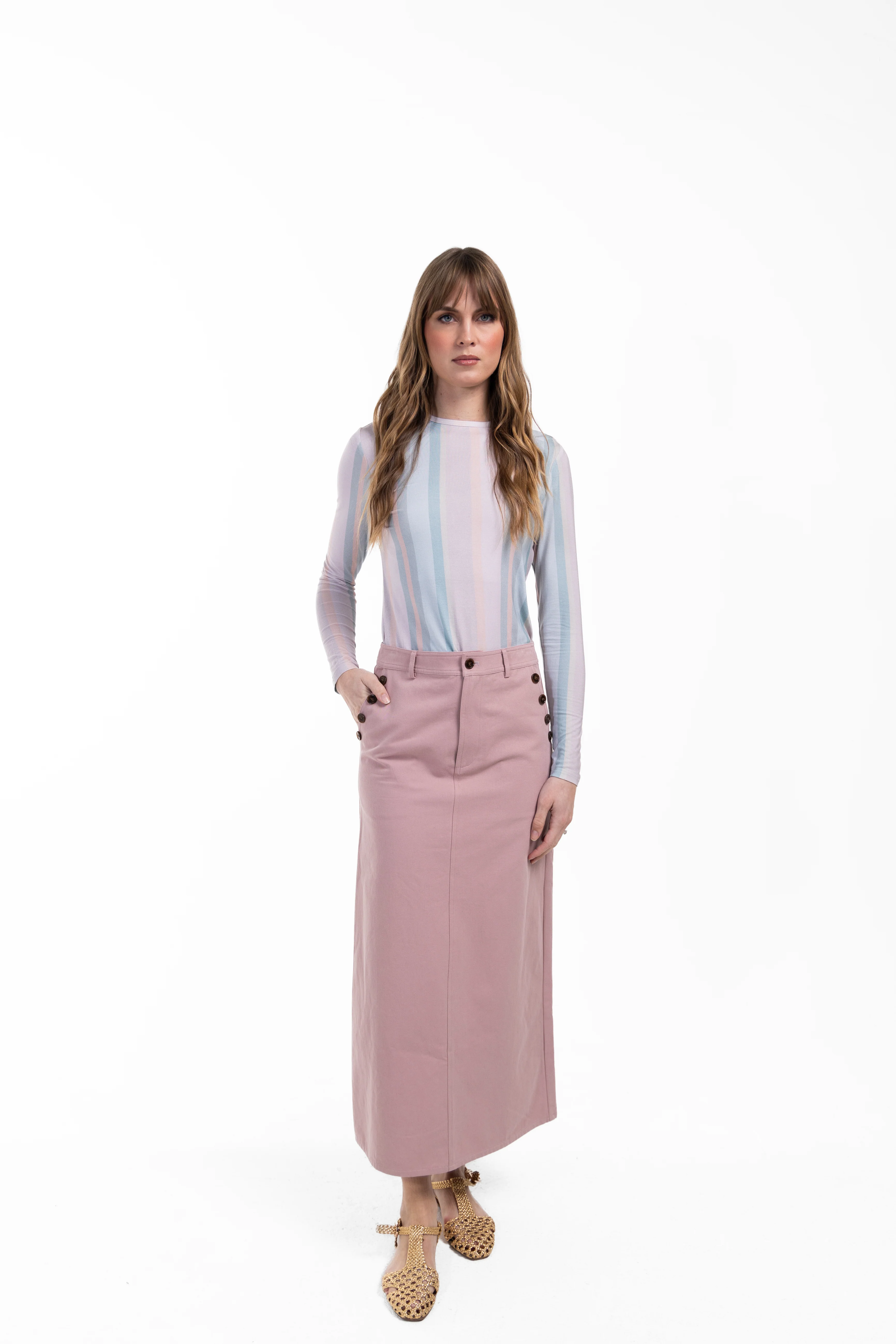 Button Pocket Straight Skirt - Image 4