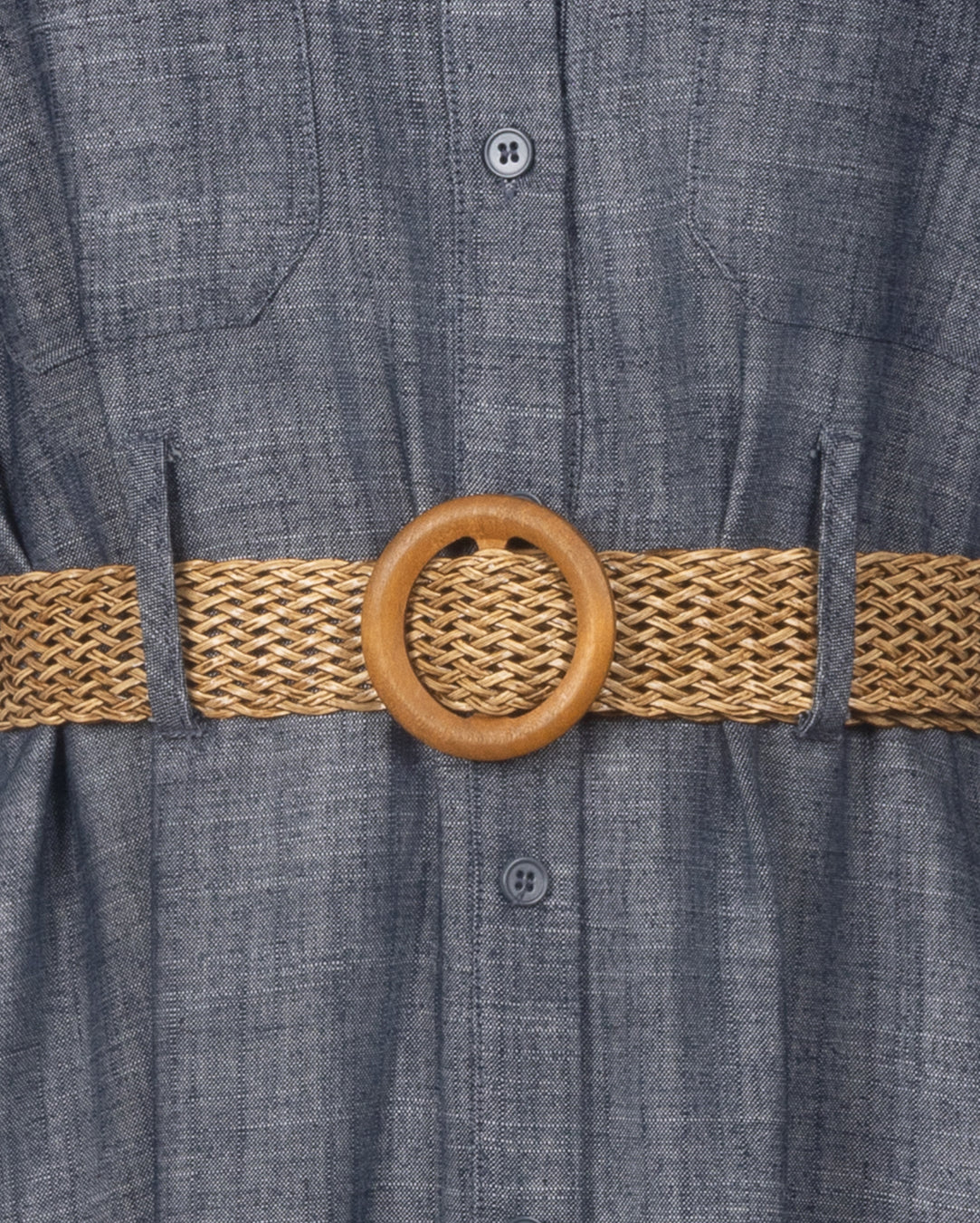 Chambray Belted Midi Shirt Dress - Image 2