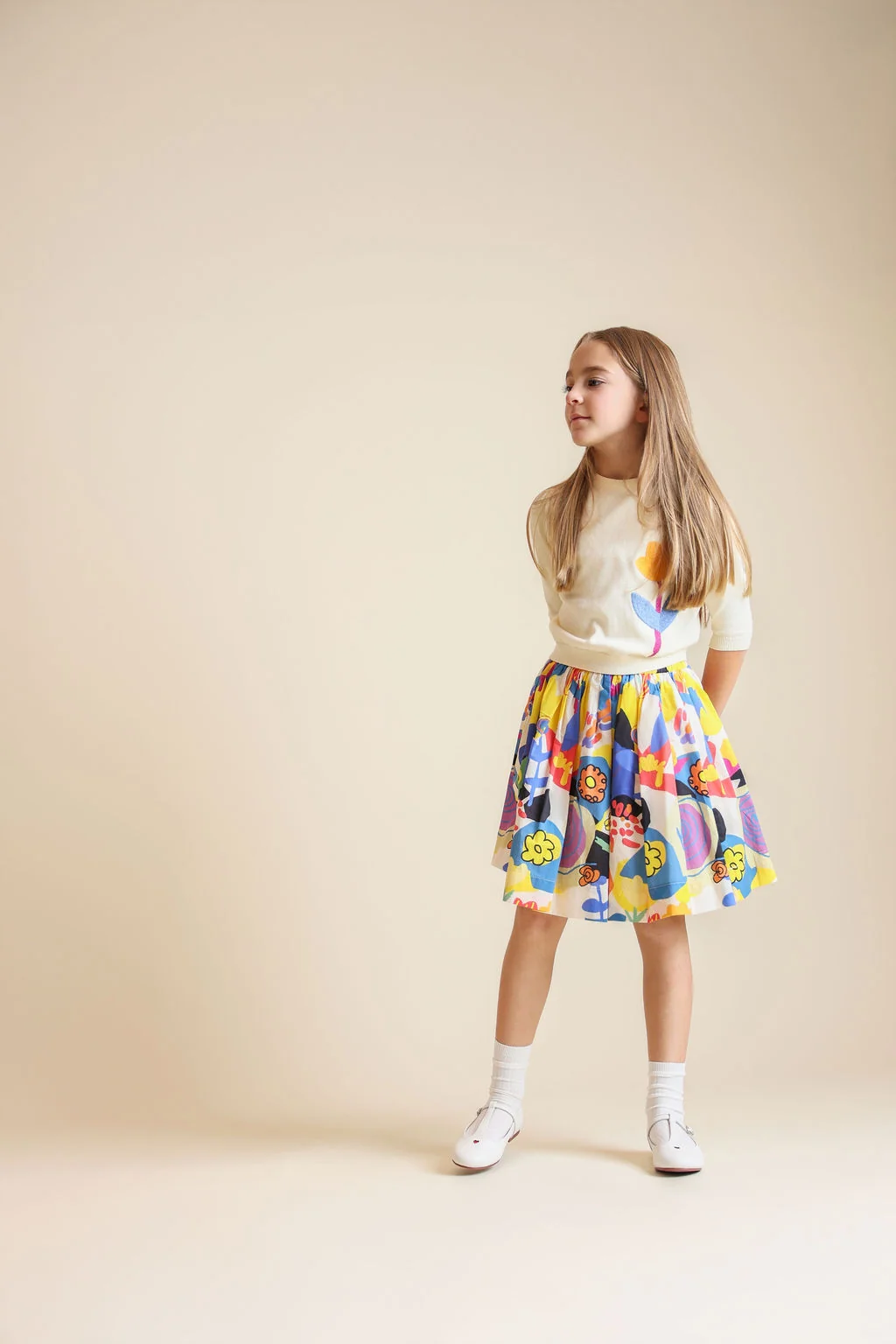 Color Printed Flower Sweater - Image 3
