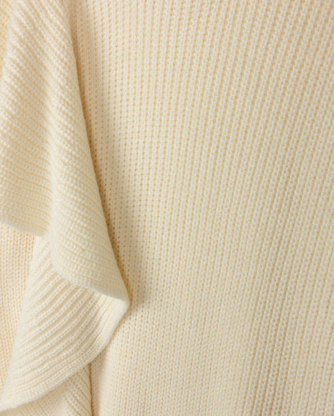 Crew Neck Side Ruffle Sweater - Image 2