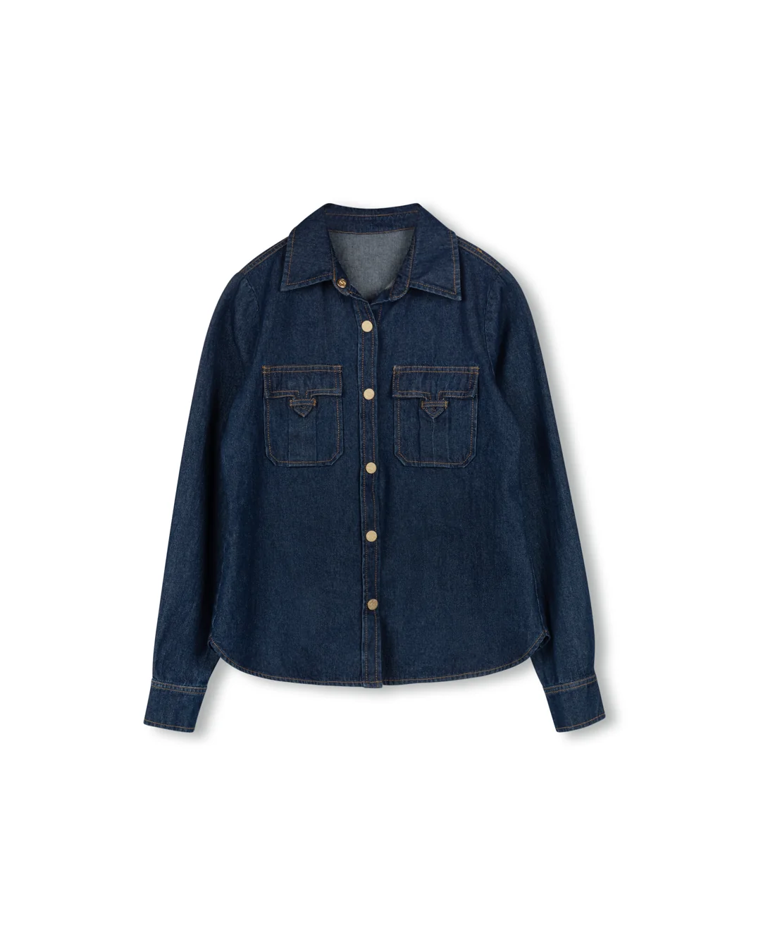 Dark Denim Button Down Top