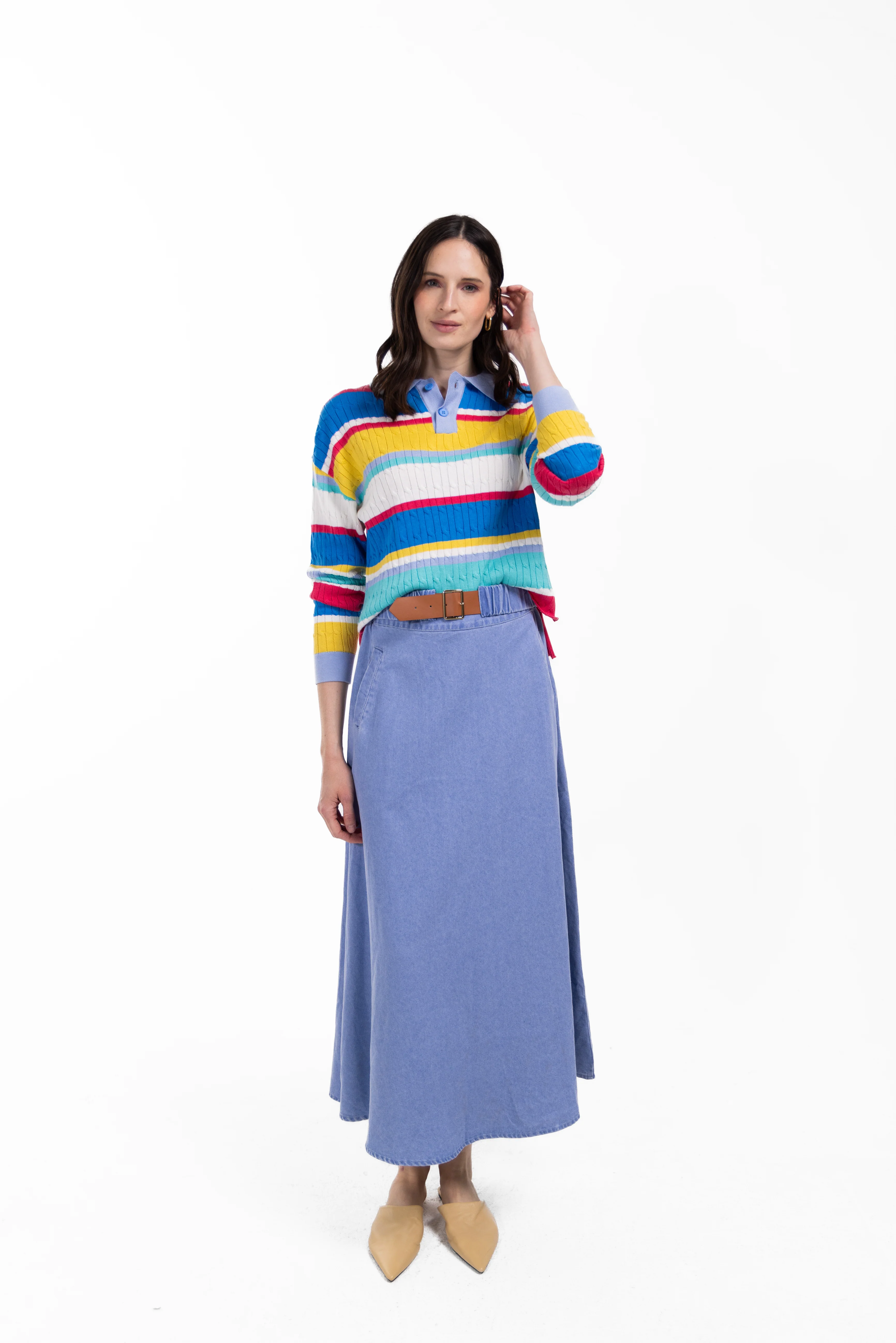 Denim Buckled Skirt - Image 6