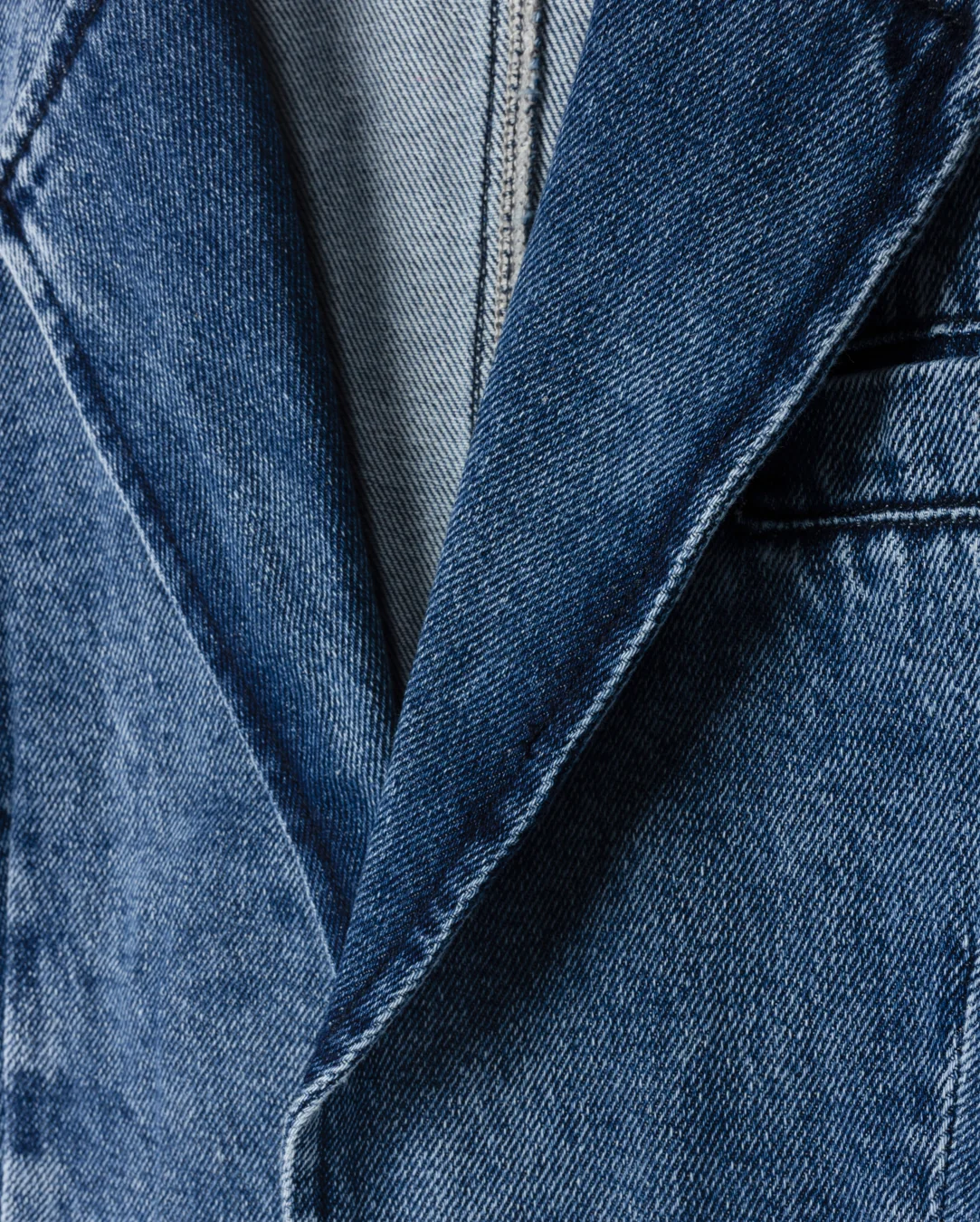 Denim Cropped Blazer - Image 4