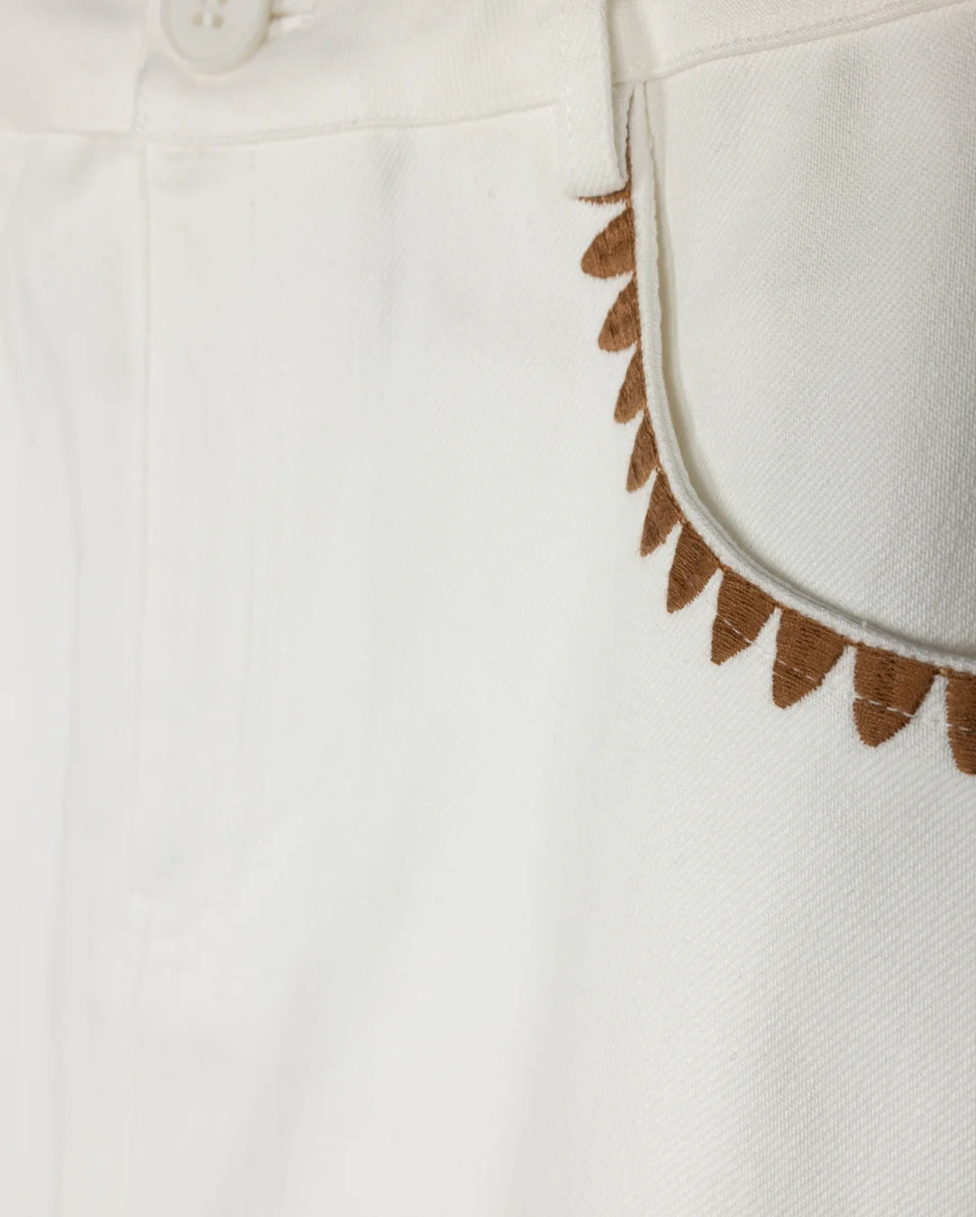 Denim Embroidered Pocket Detailed Skirt - Image 2