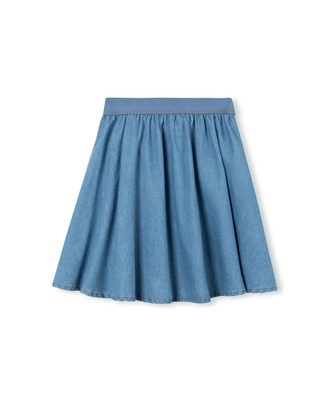 Denim Wide Elastic Band Skirt - Image 3