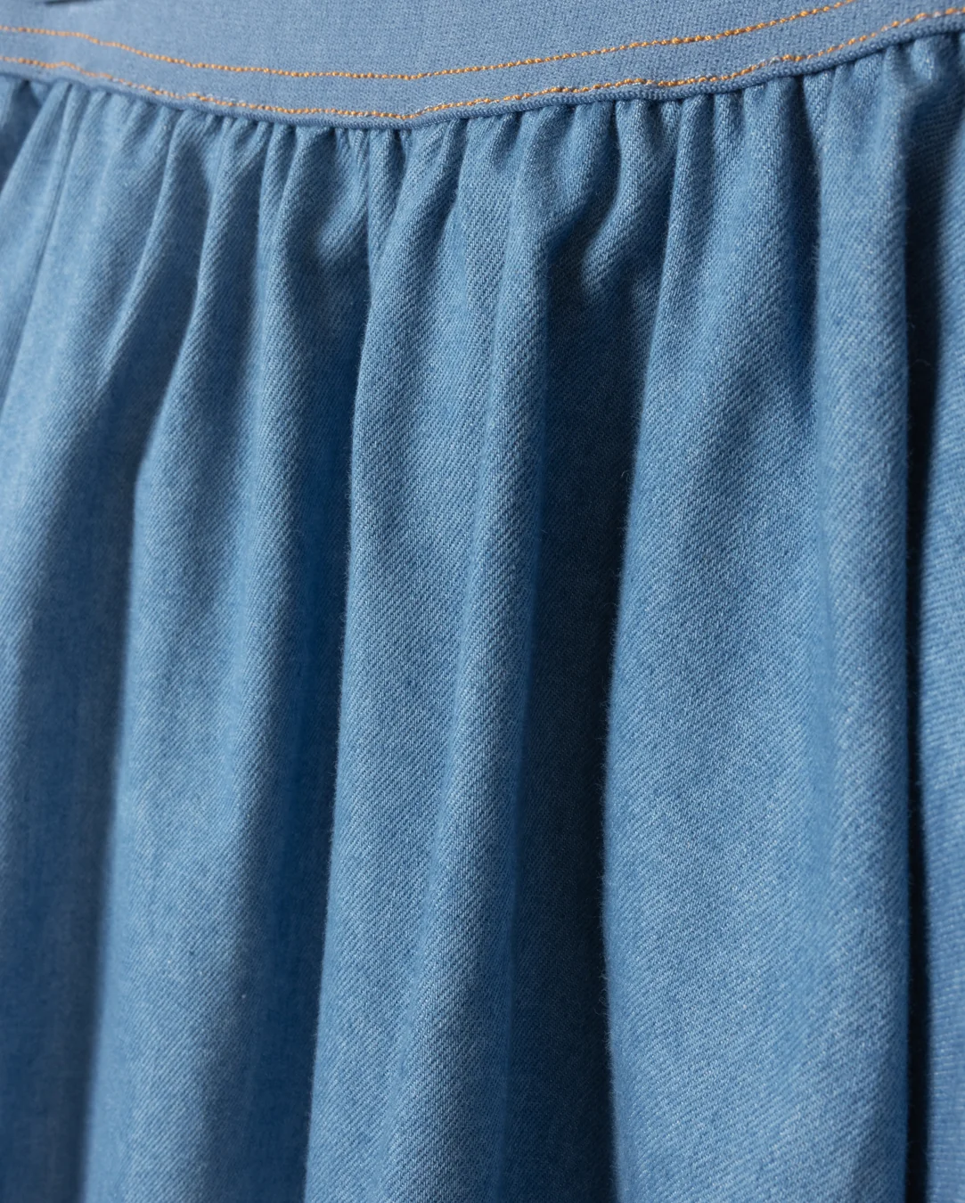 Denim Wide Elastic Band Skirt - Image 4