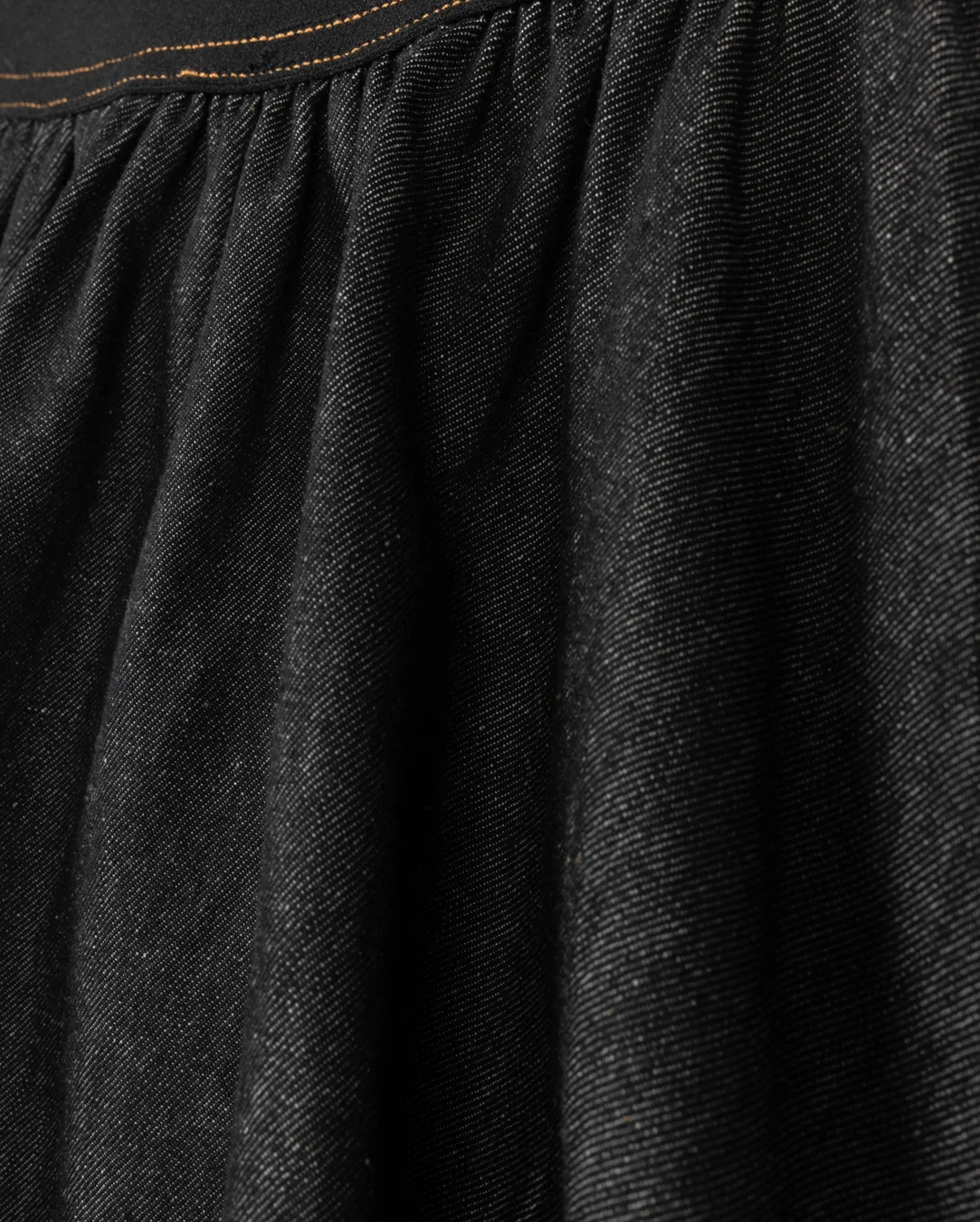 Denim Wide Elastic Band Skirt - Image 6