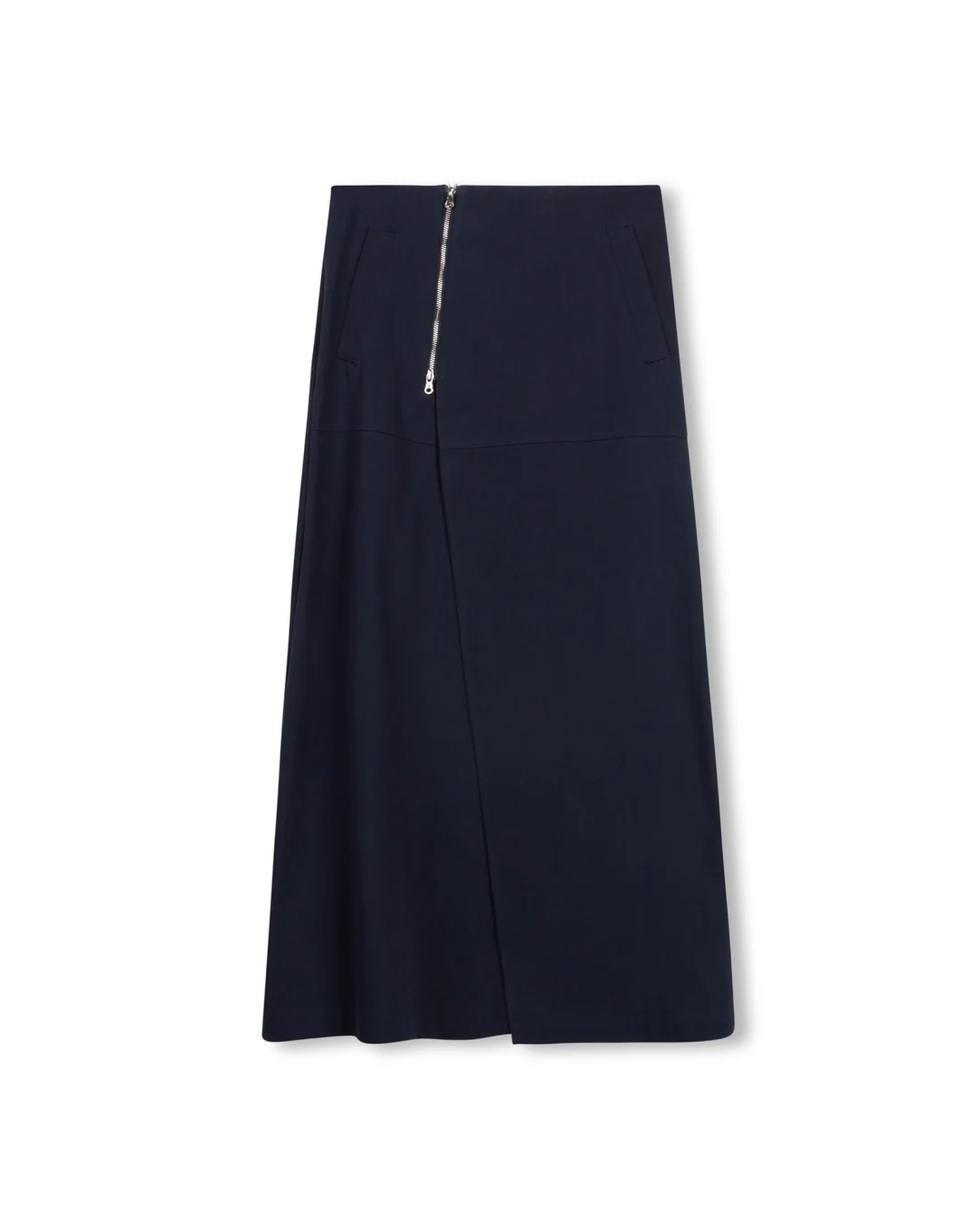 Denim Zipper Maxi Skirt - Image 3