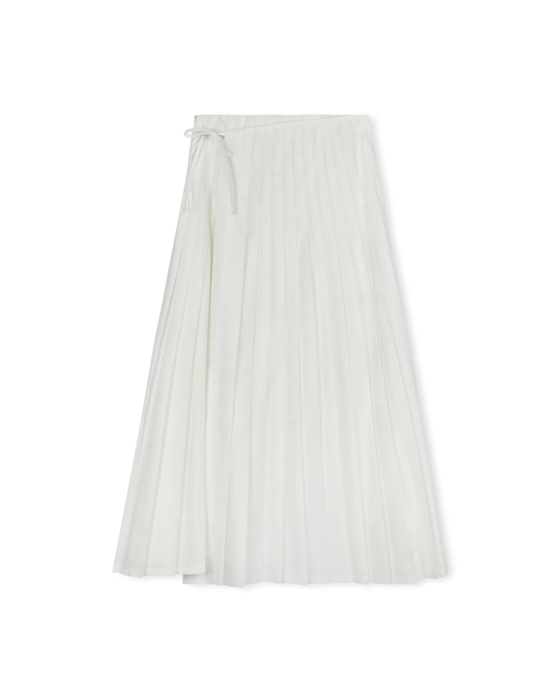 Diagonal Solid Wrap Pleated Skirt