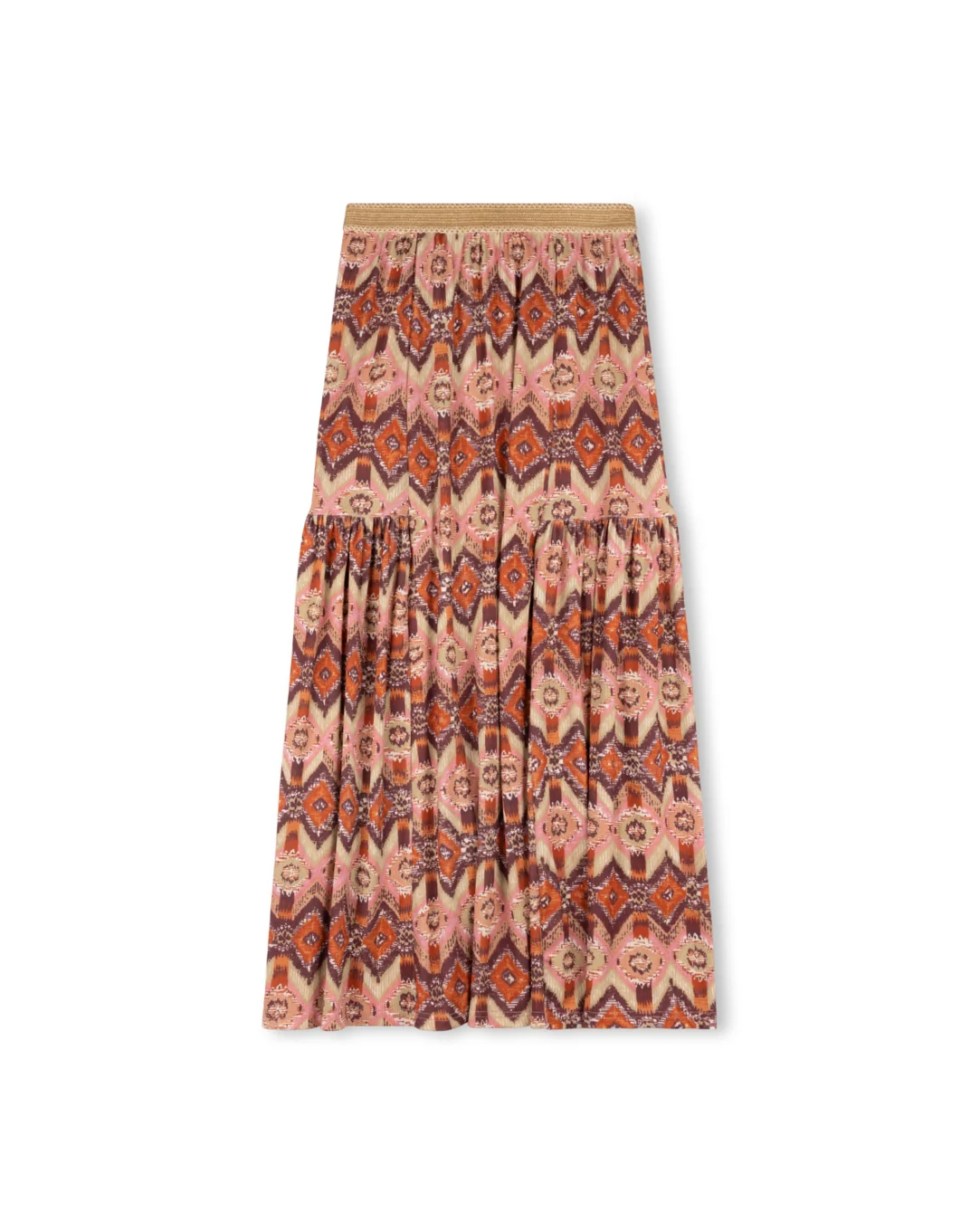 Elastic Waist Printed Jersey Skirt