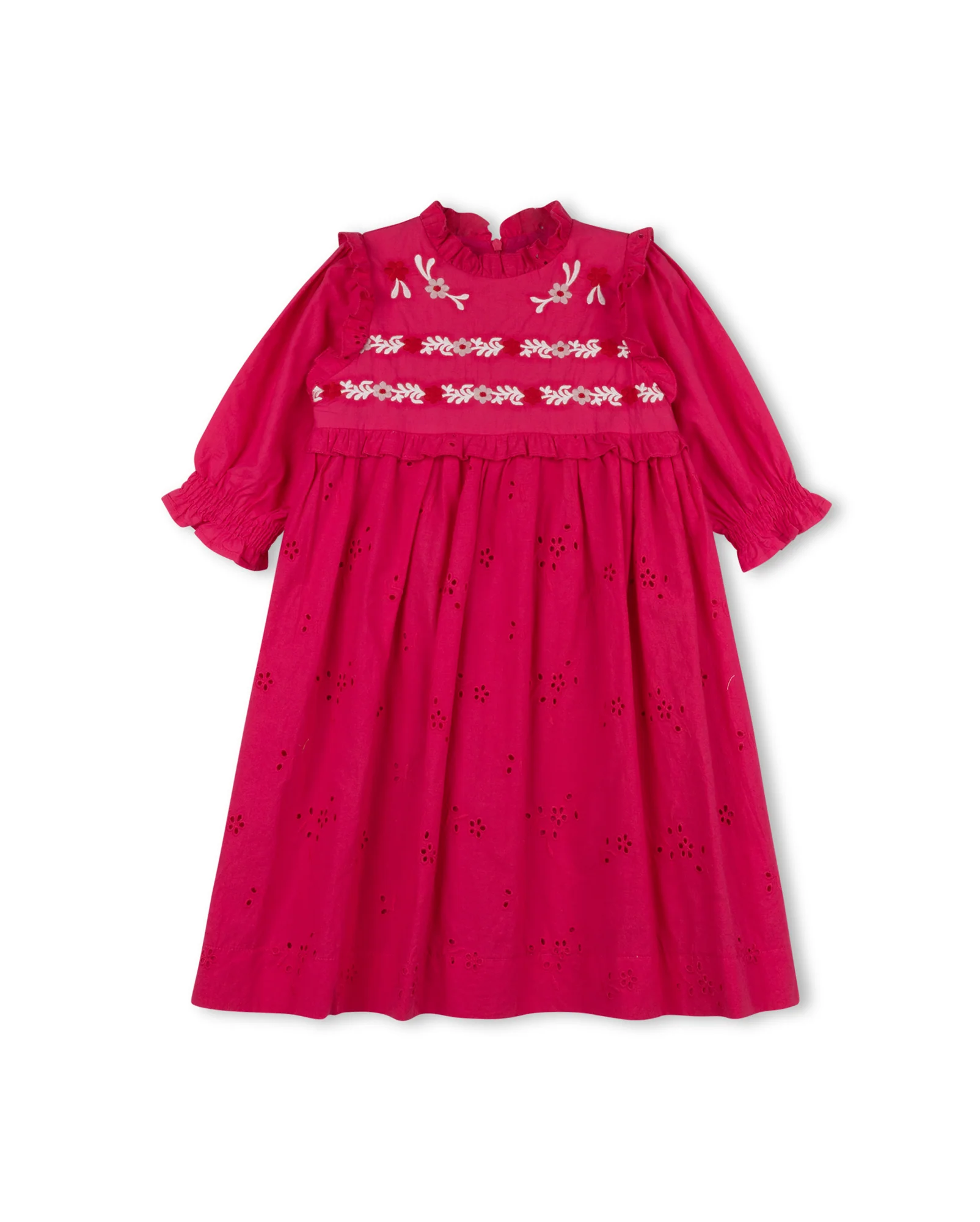 Eyelet And Embroidered Detail Dress