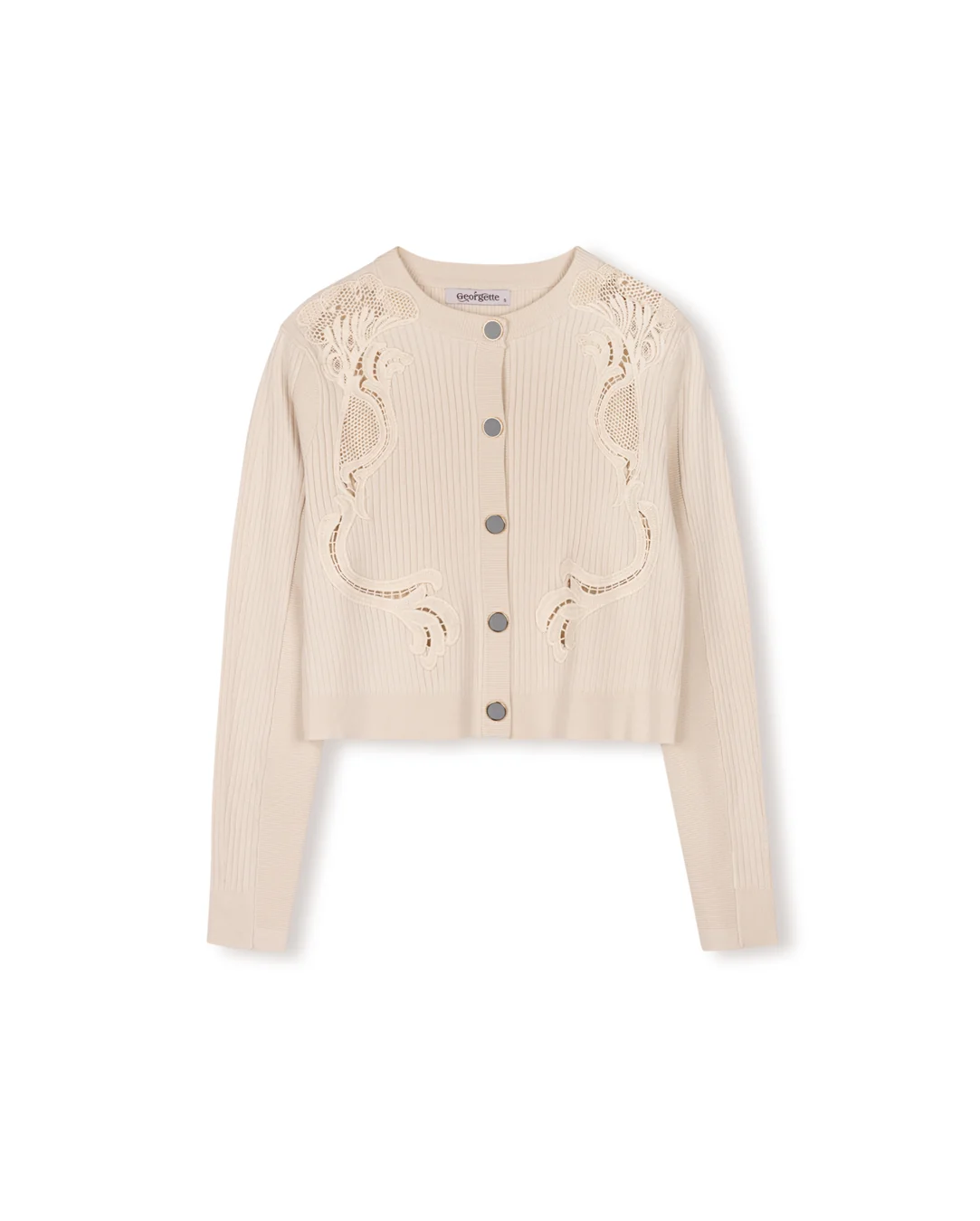 Eyelet Detailed Knit Cardigan - Image 3