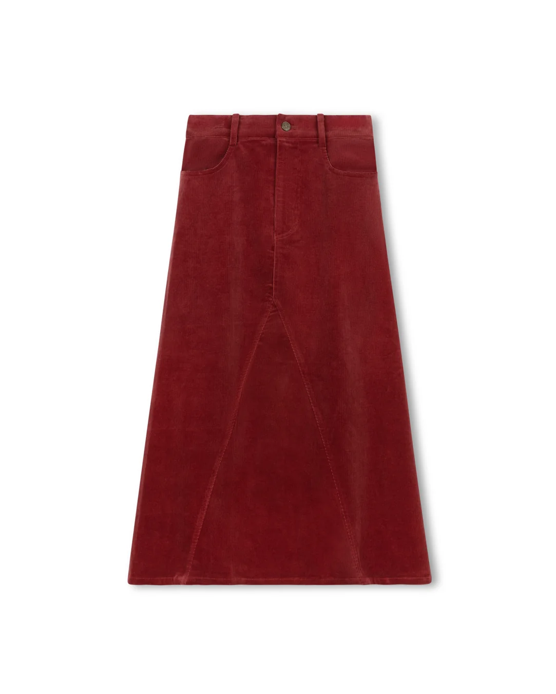 Faint Corduroy Fringe Hem Skirt - Image 5