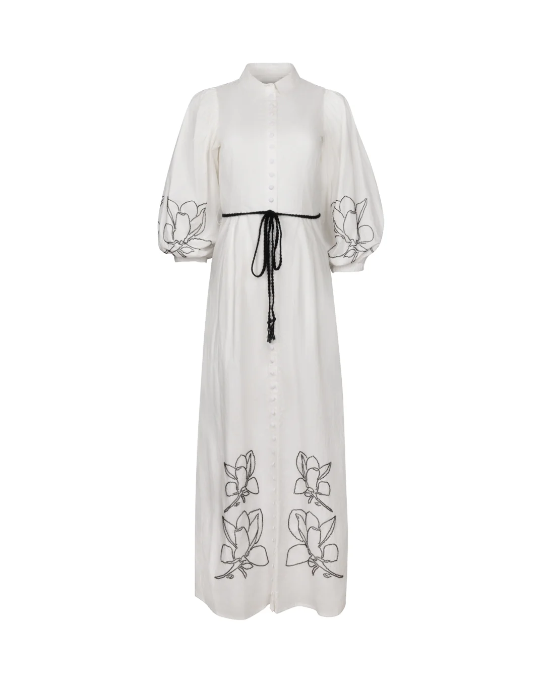 Floral Beaded Shirt Dress