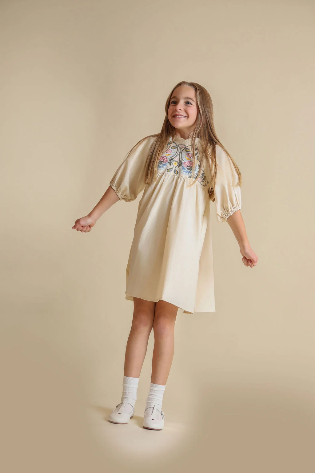 Floral Embroidered High Waisted Dress - Image 3