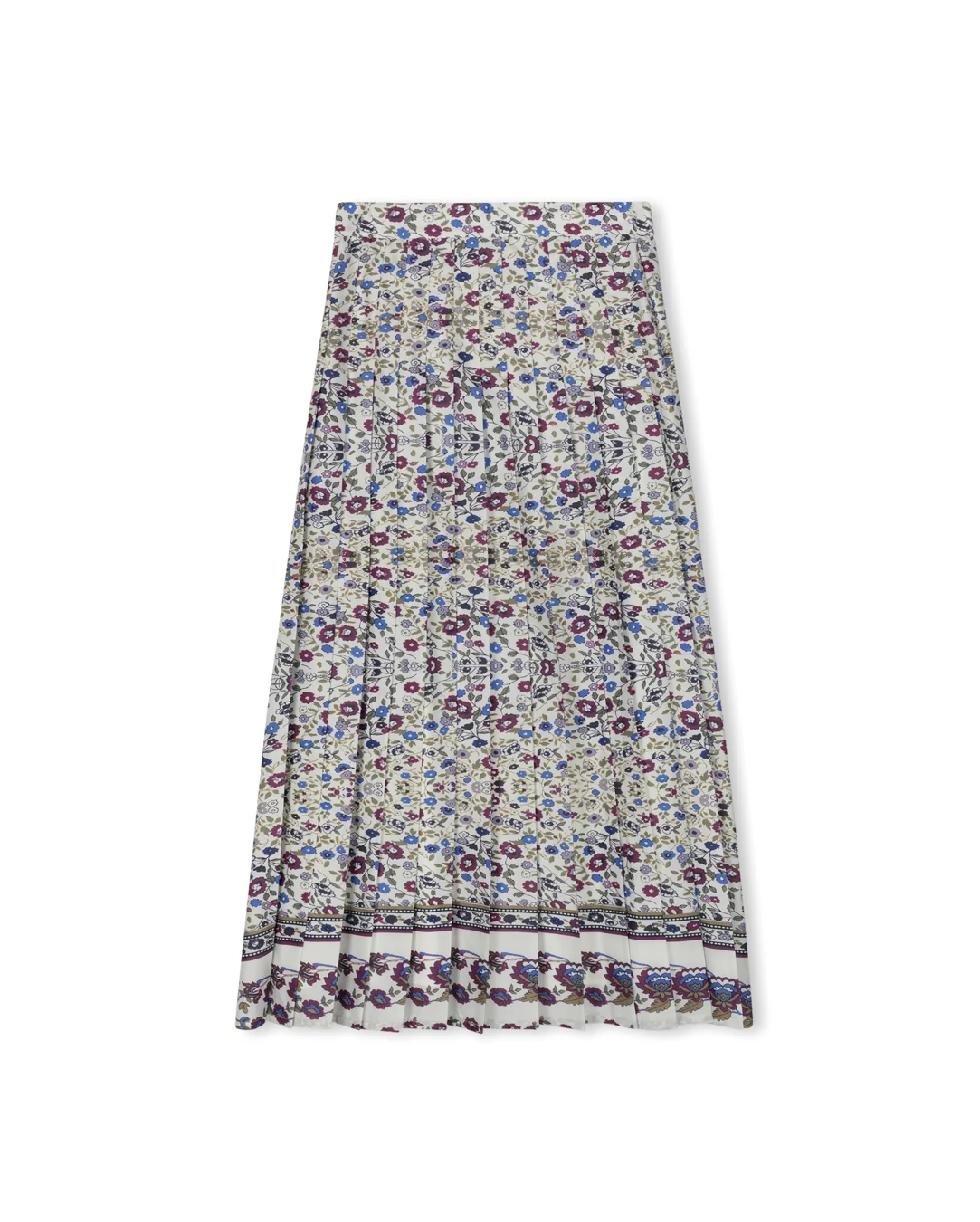 Floral Printed Drop Pleated Skirt