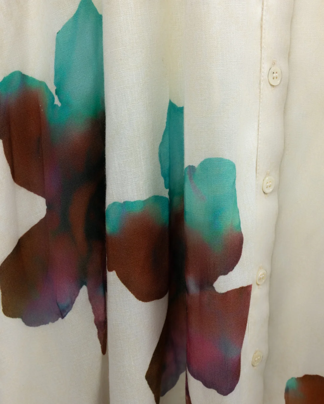 Floral Ptint Linen Dress - Image 2
