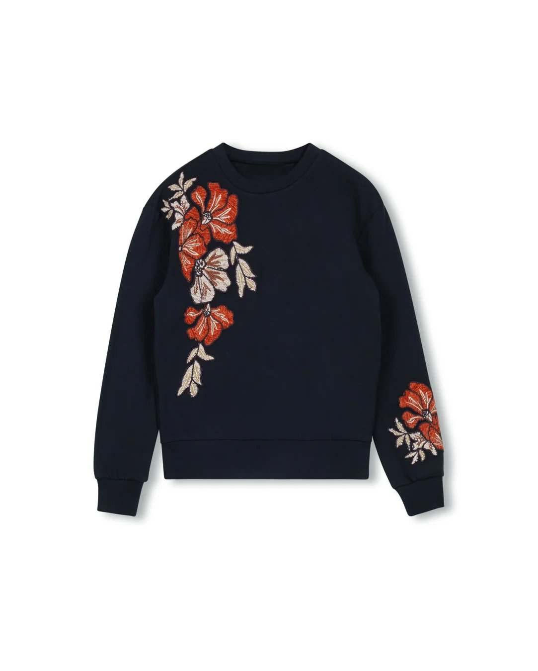 Flower Embroidered Sweatshirt