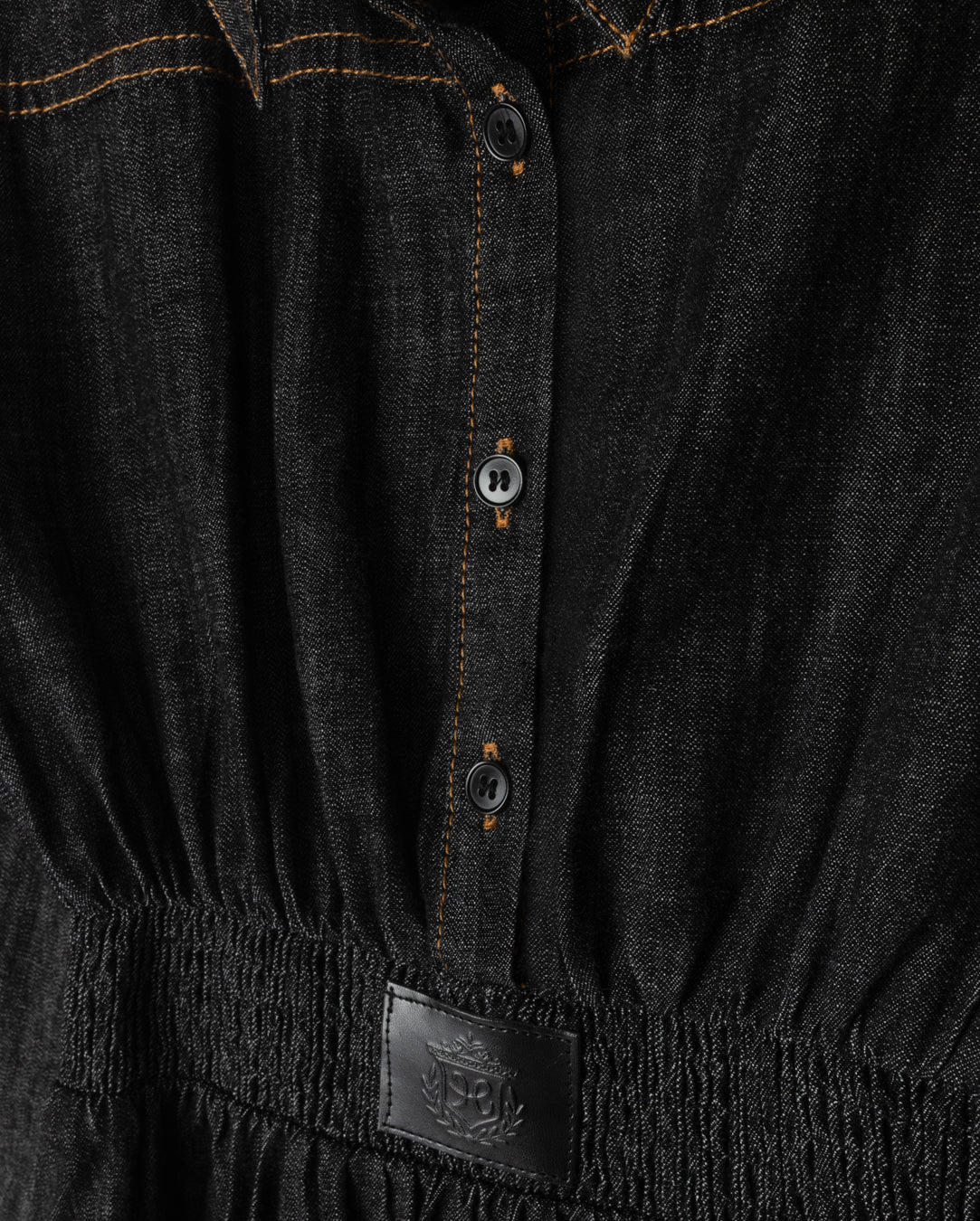 Folded Cuff Waisted Denim Dress - Image 2