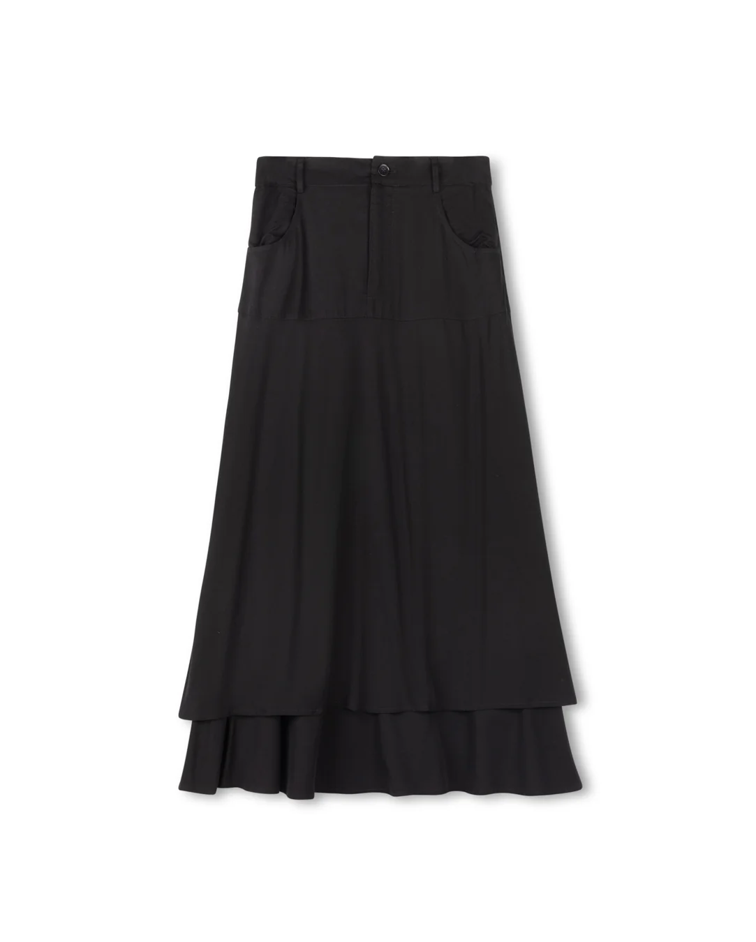 Front Zipper Flowy Skirt