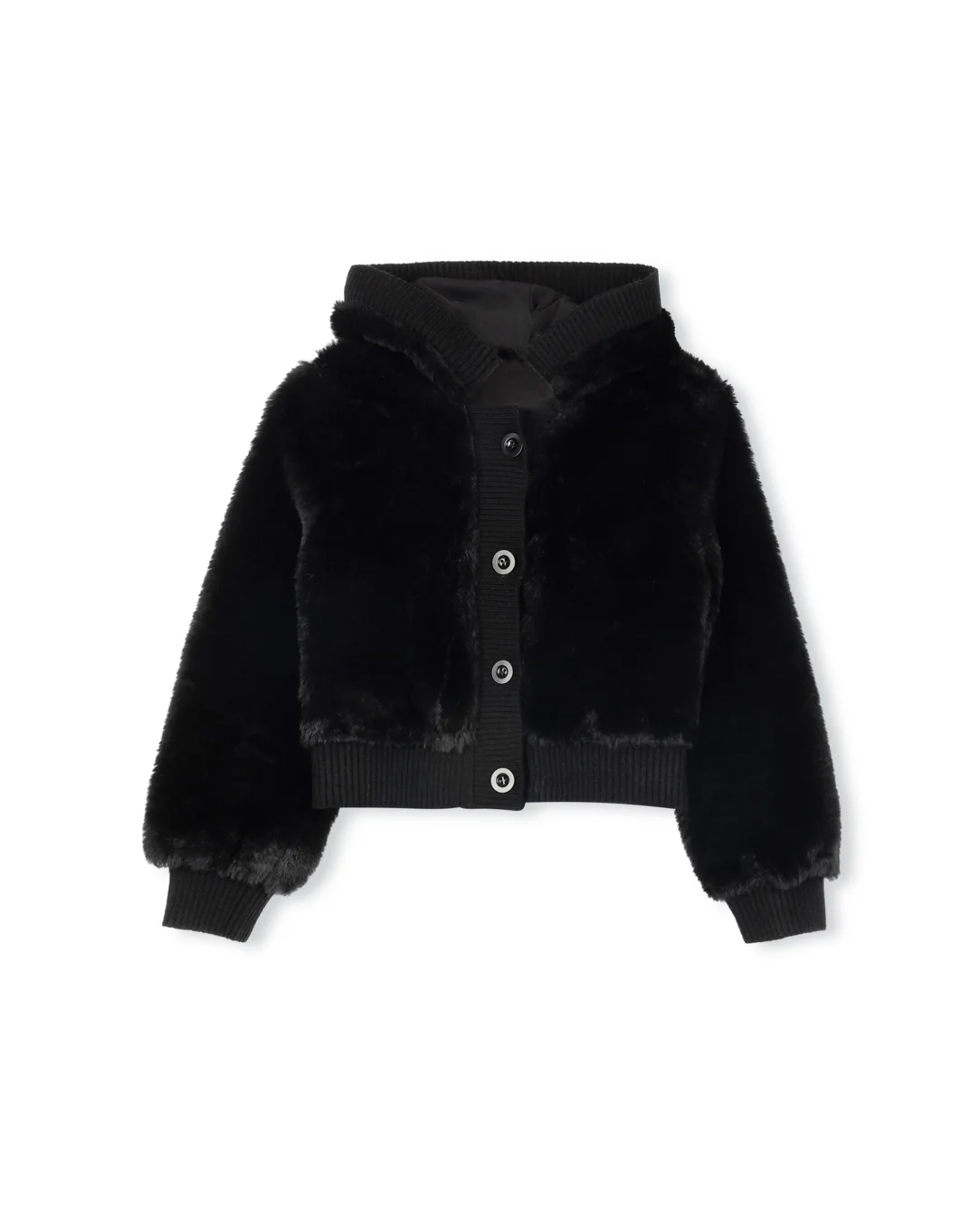 Fuzzy Ribbed Cuffing Coat - Image 3