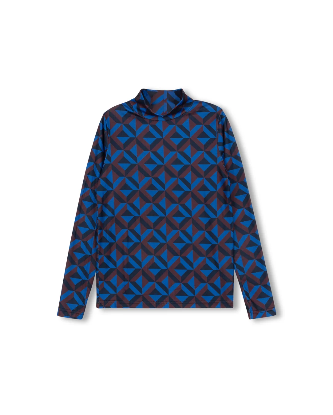 Geometric Print Turtleneck