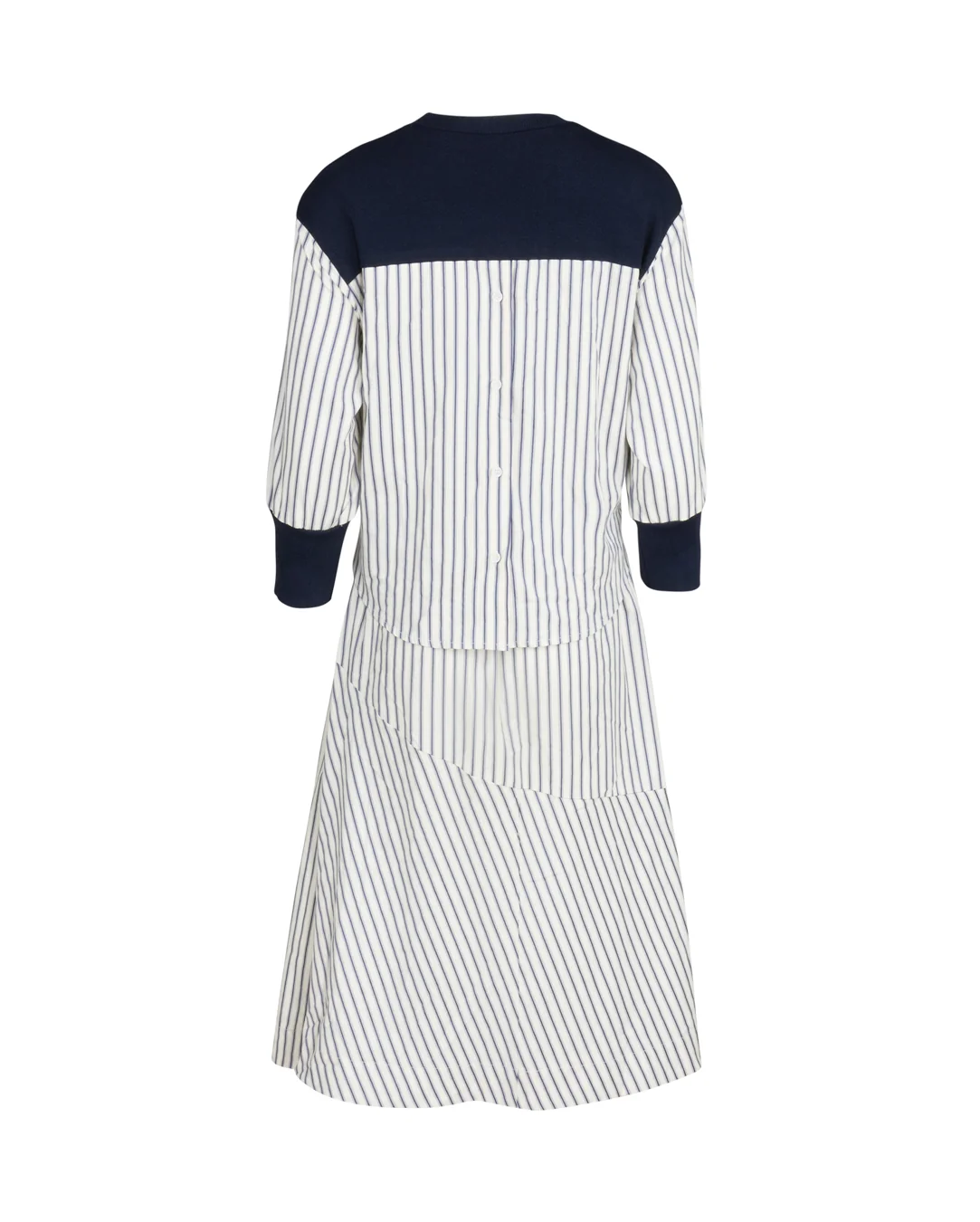 Knit And Poplin Striped Dress - Image 2