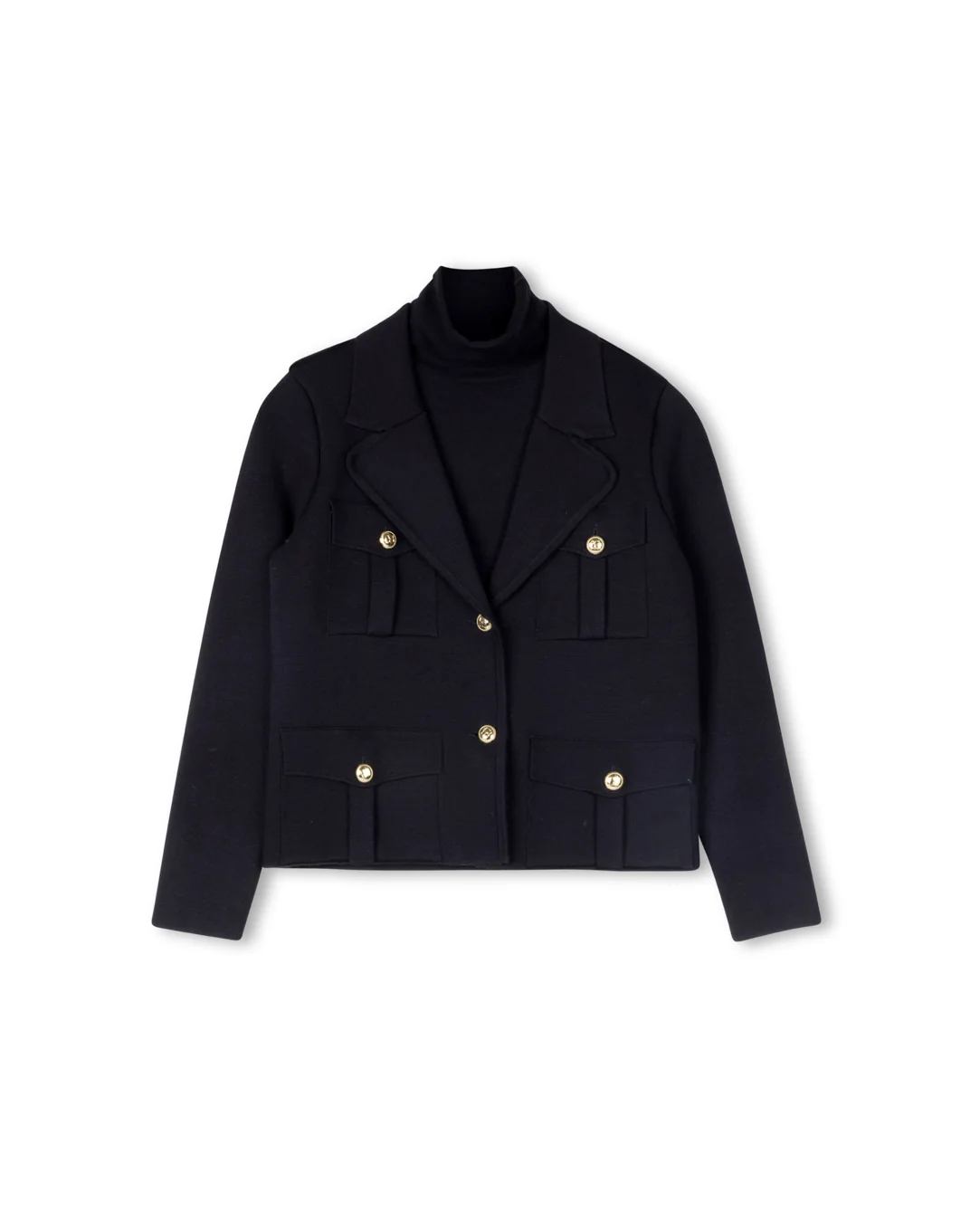 Knit Blazer With Cargo Pockets - Image 3