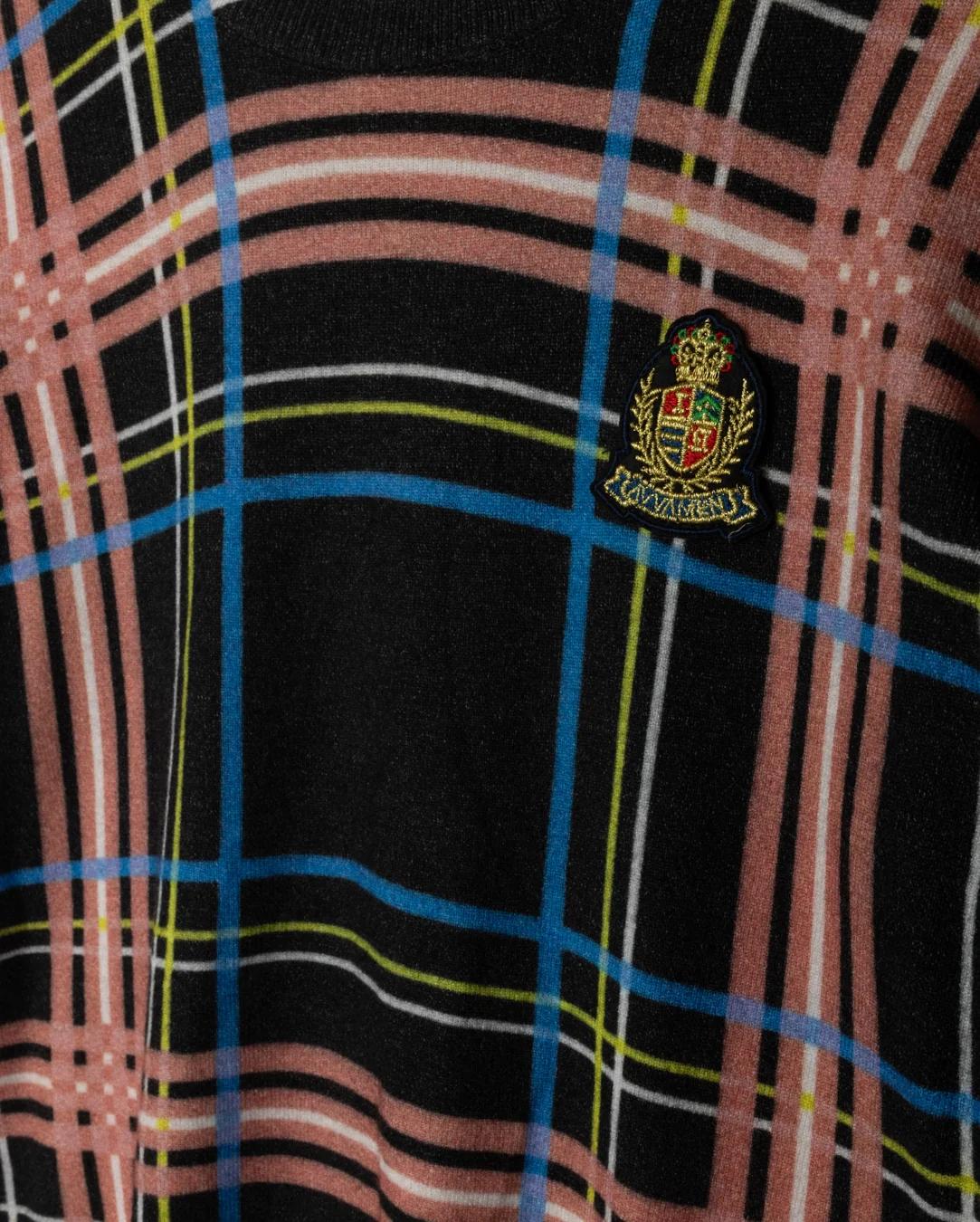 Knit Plaid Enameled Top - Image 2