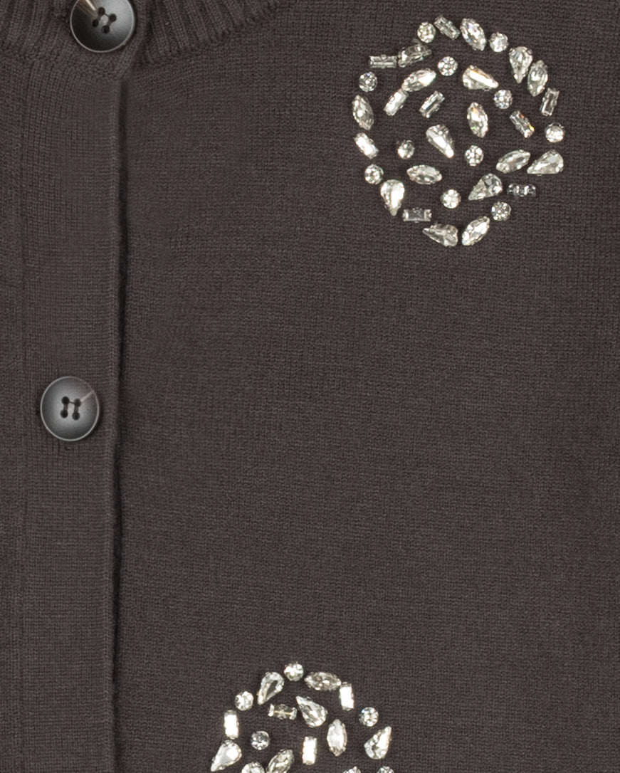 Kylie Polka Dot Rhinestone Cardigan - Image 2