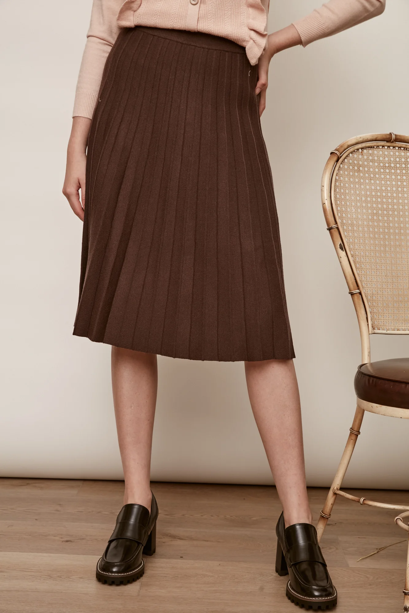 Legacy Sunray Pleated Knit Skirt - Image 3