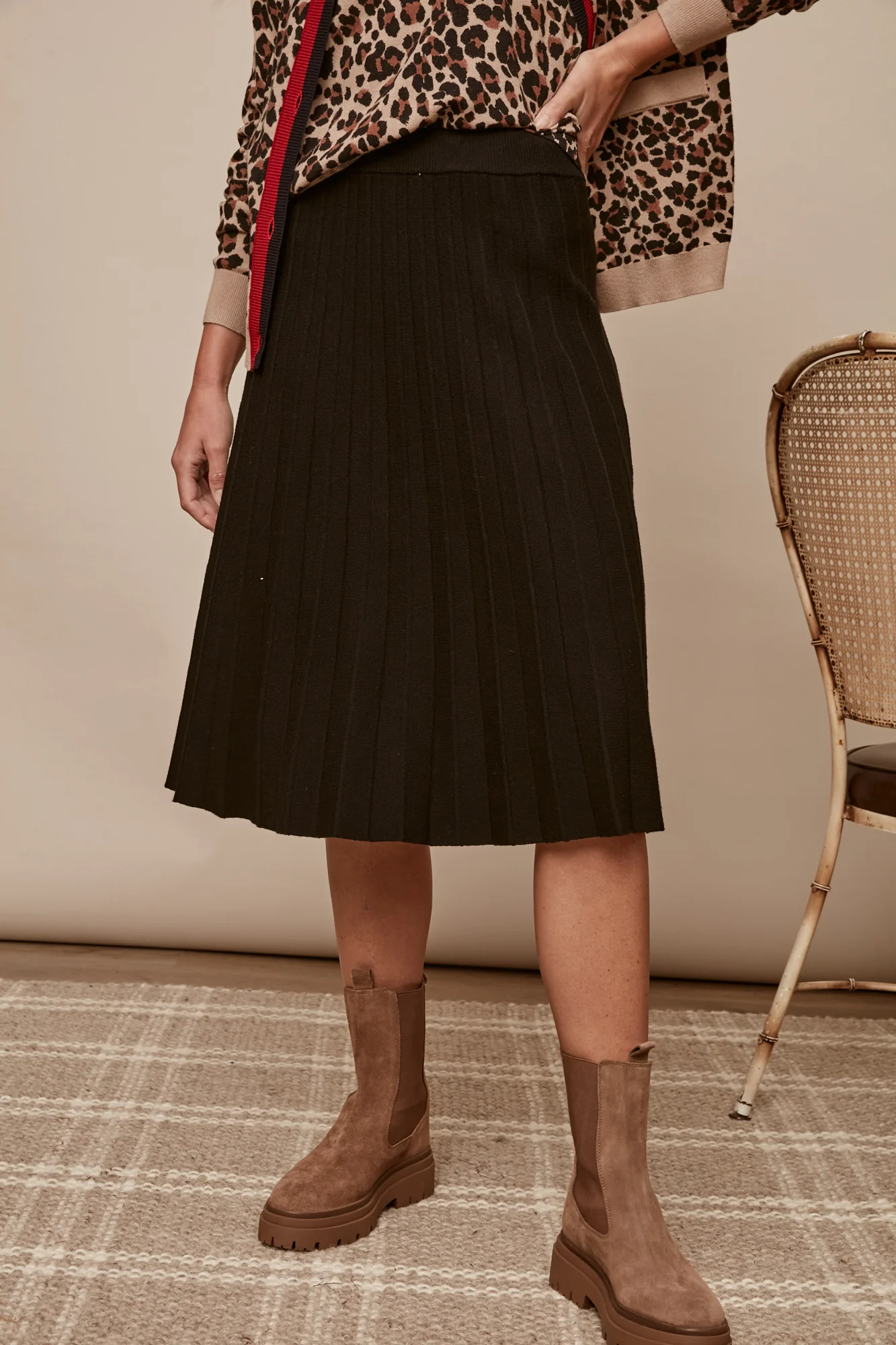 Legacy Sunray Pleated Knit Skirt - Image 4