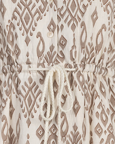 Linen Printed Tassle Dress - Image 2