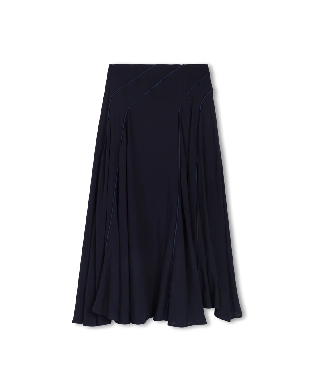 Linen Stitched Detail Maxi Skirt - Image 3