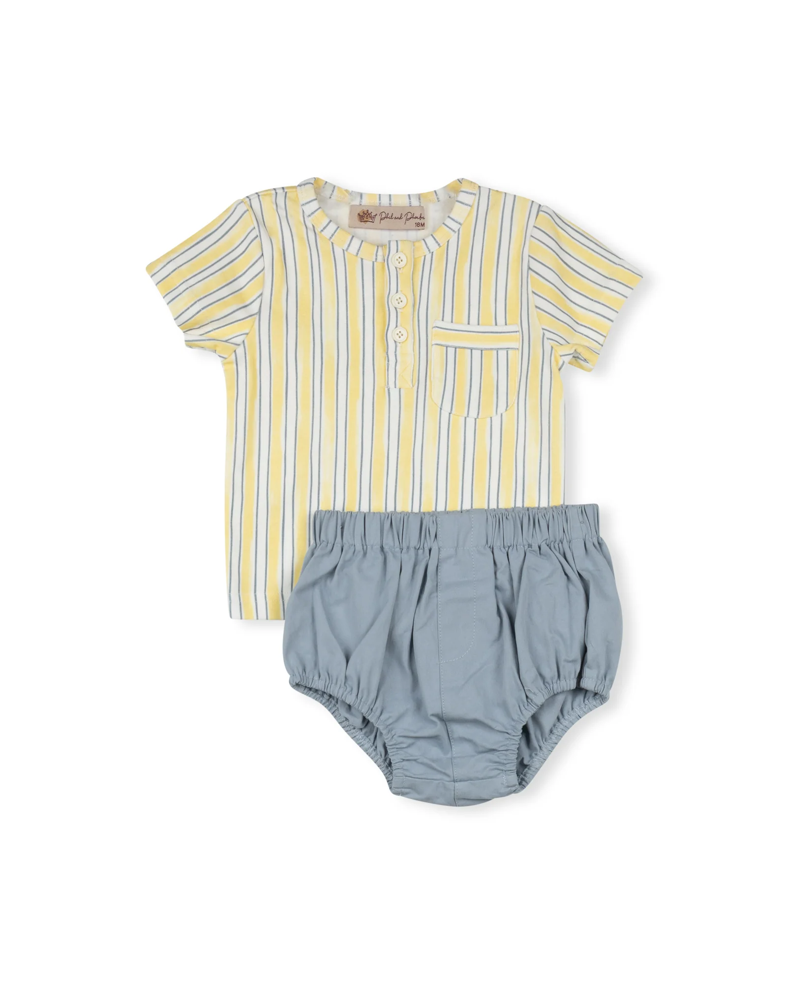 Micro Striped Baby Boy T-shirt Set - Image 3
