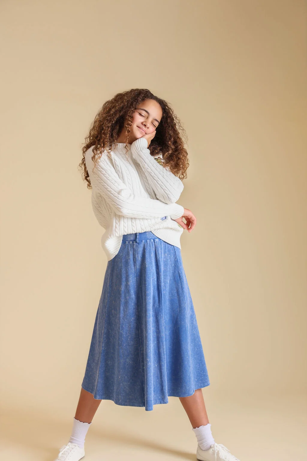 Mineral Wash Panel Flyfront Skirt - Image 3
