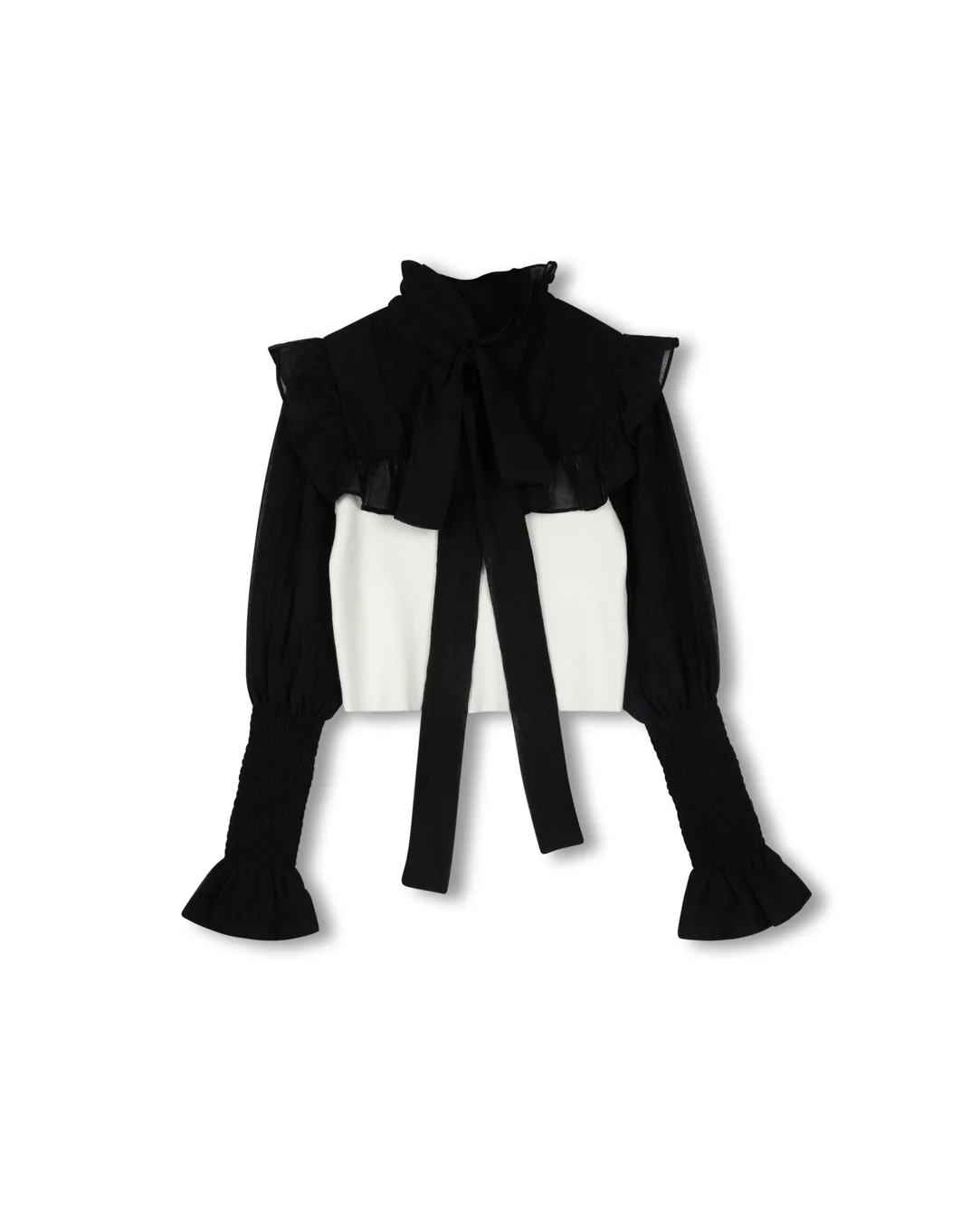 Neck Tie Knit Top