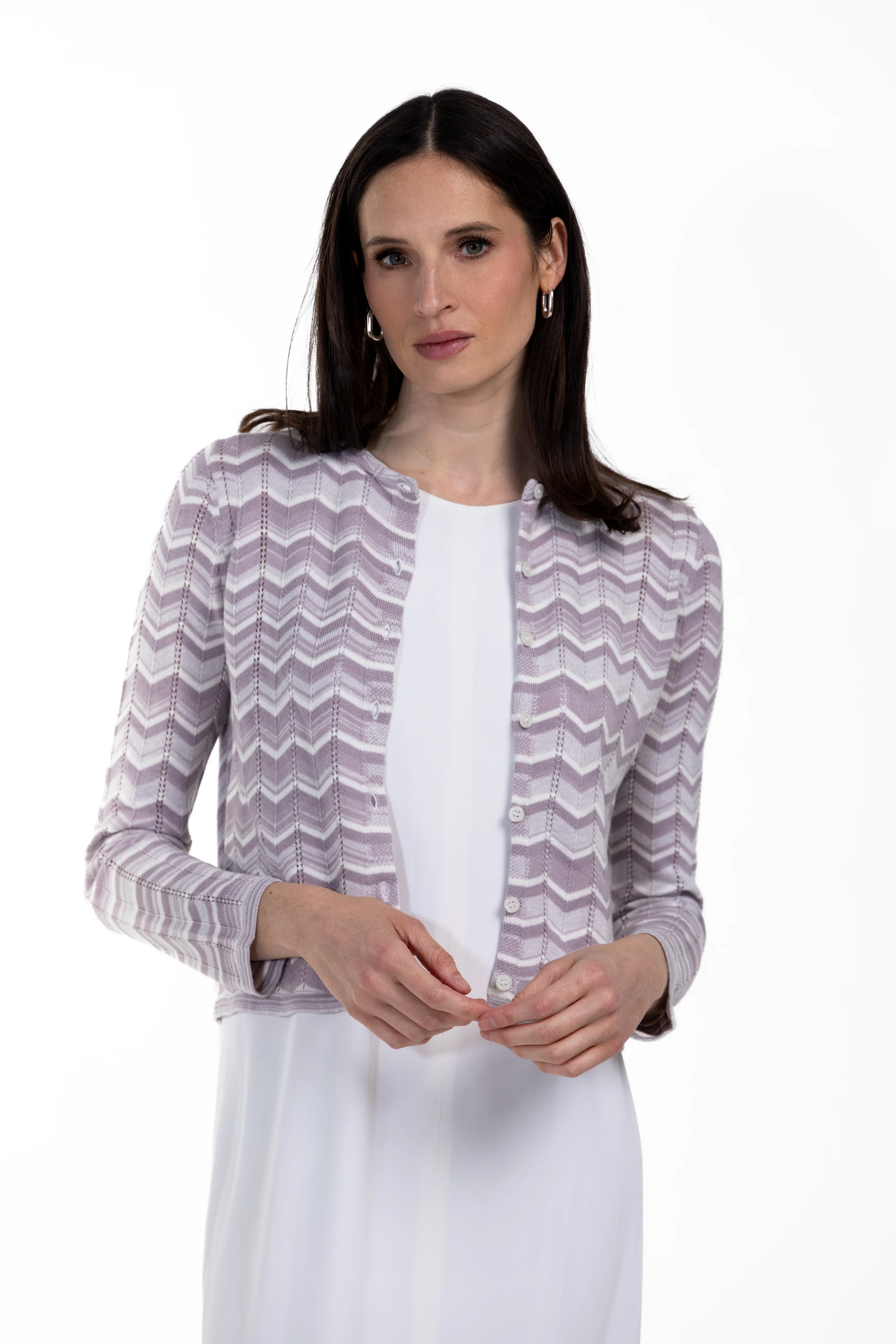 Ombre Tie Dye Crocheted Cardigan - Image 2