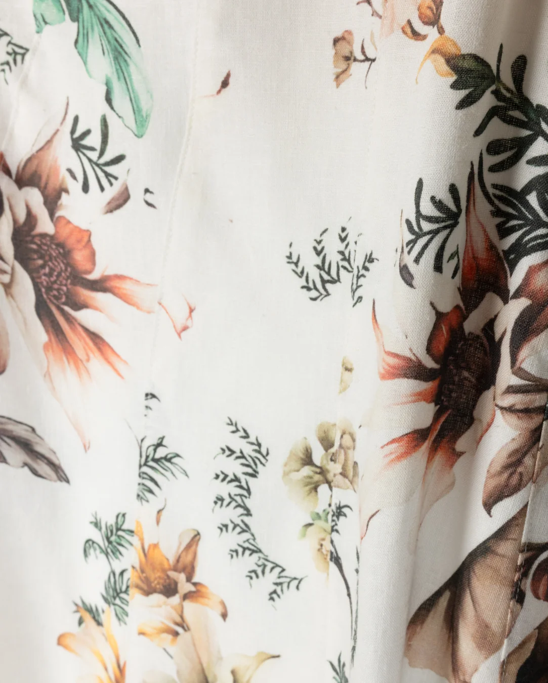 Pane Paneled Linen Floral Skirt - Image 2