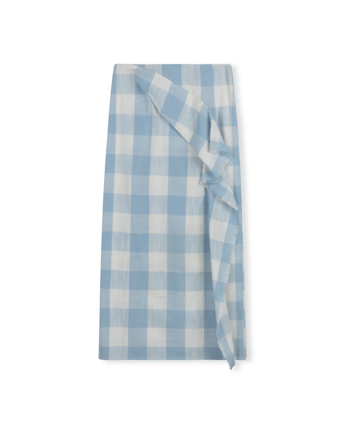 Plaid Linen Wrap Skirt
