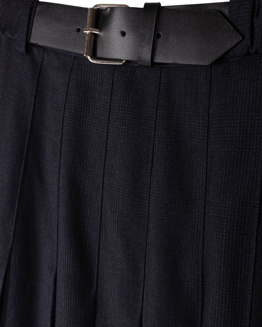 Pleated Belted Wool Skirt - Image 2