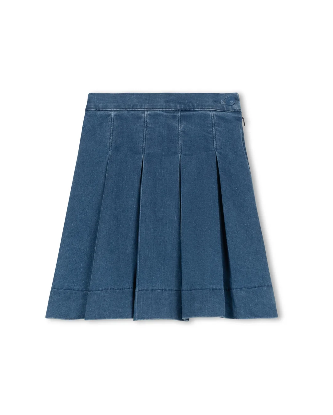 Pleated Button Waist Skirt