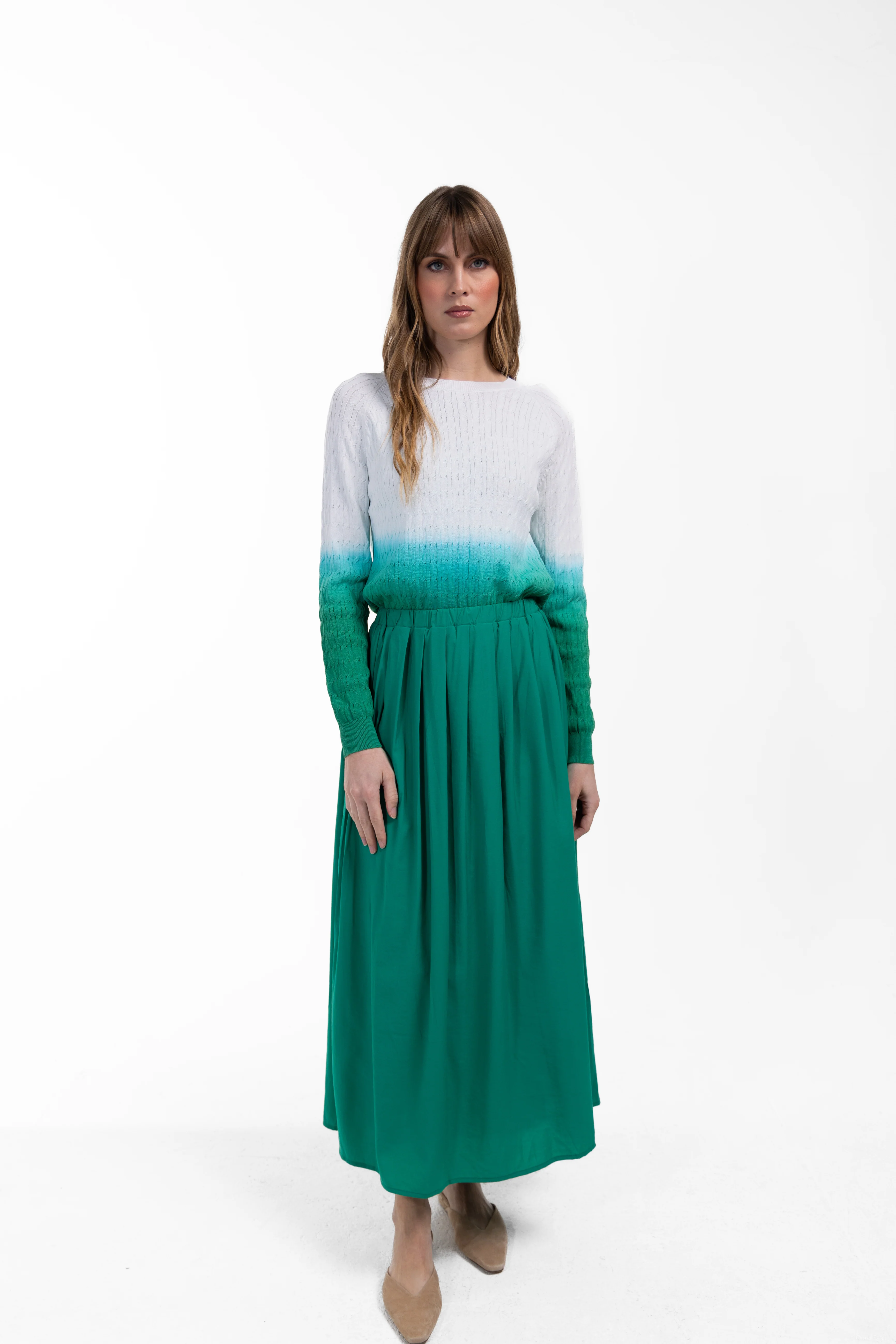 Pleated Elastic Waisted Skirt - Image 6