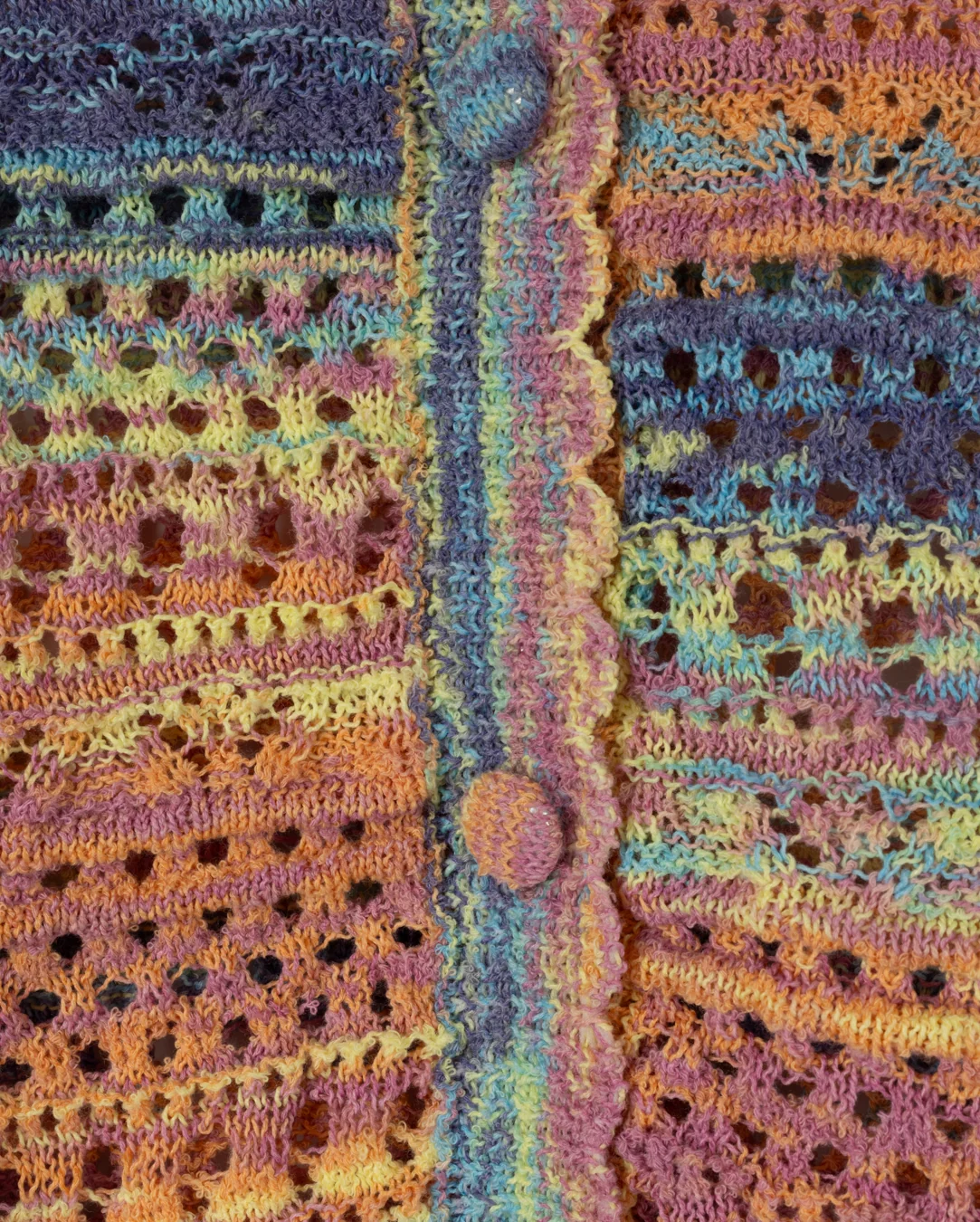 Pointelle Knit Colorful Cardigan - Image 2