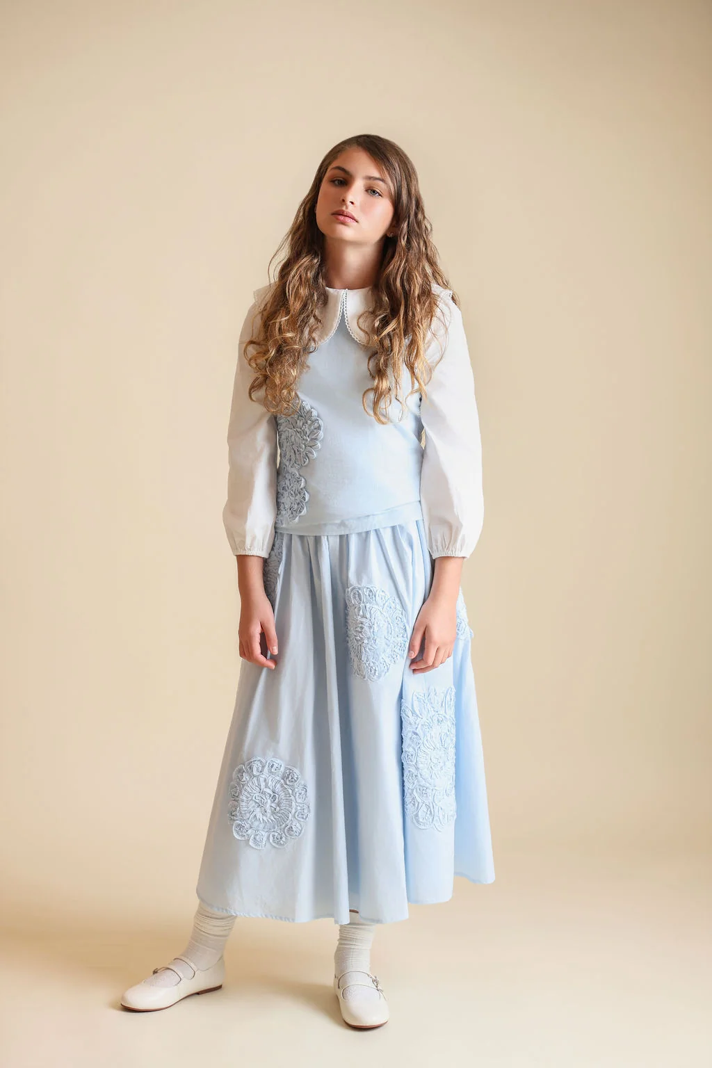 Poplin Pop Up Flower Skirt - Image 3